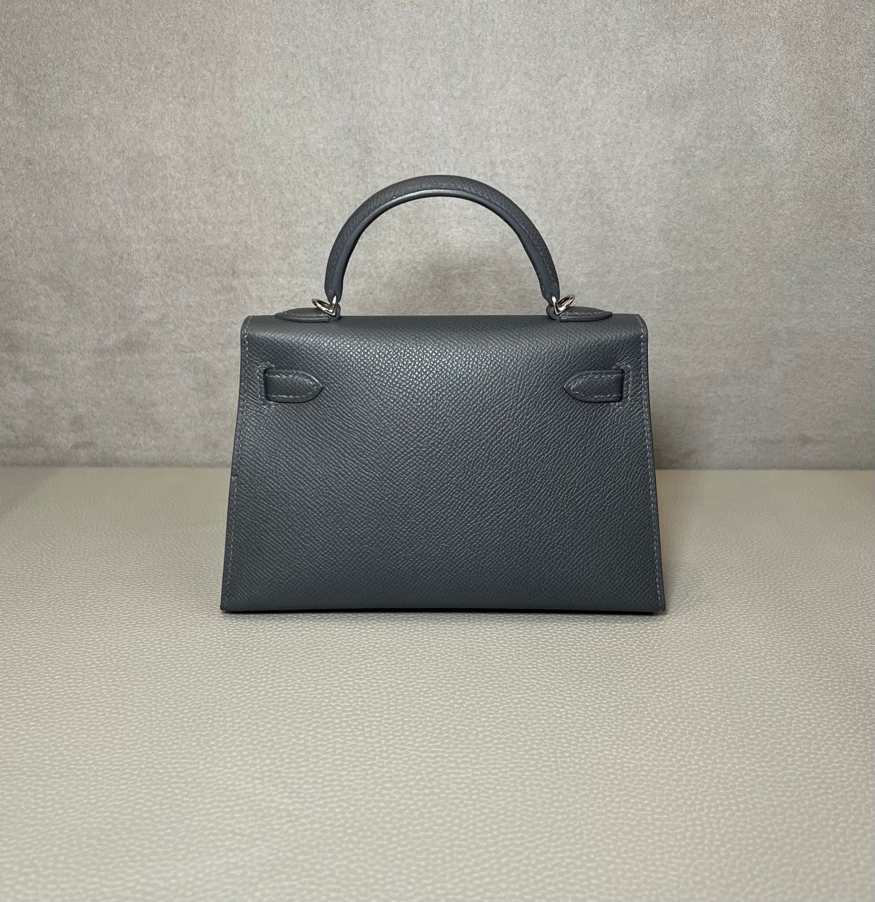 Hermès Ardoise Mini Kelly Sellier 20 Epsom Electrum hardware
