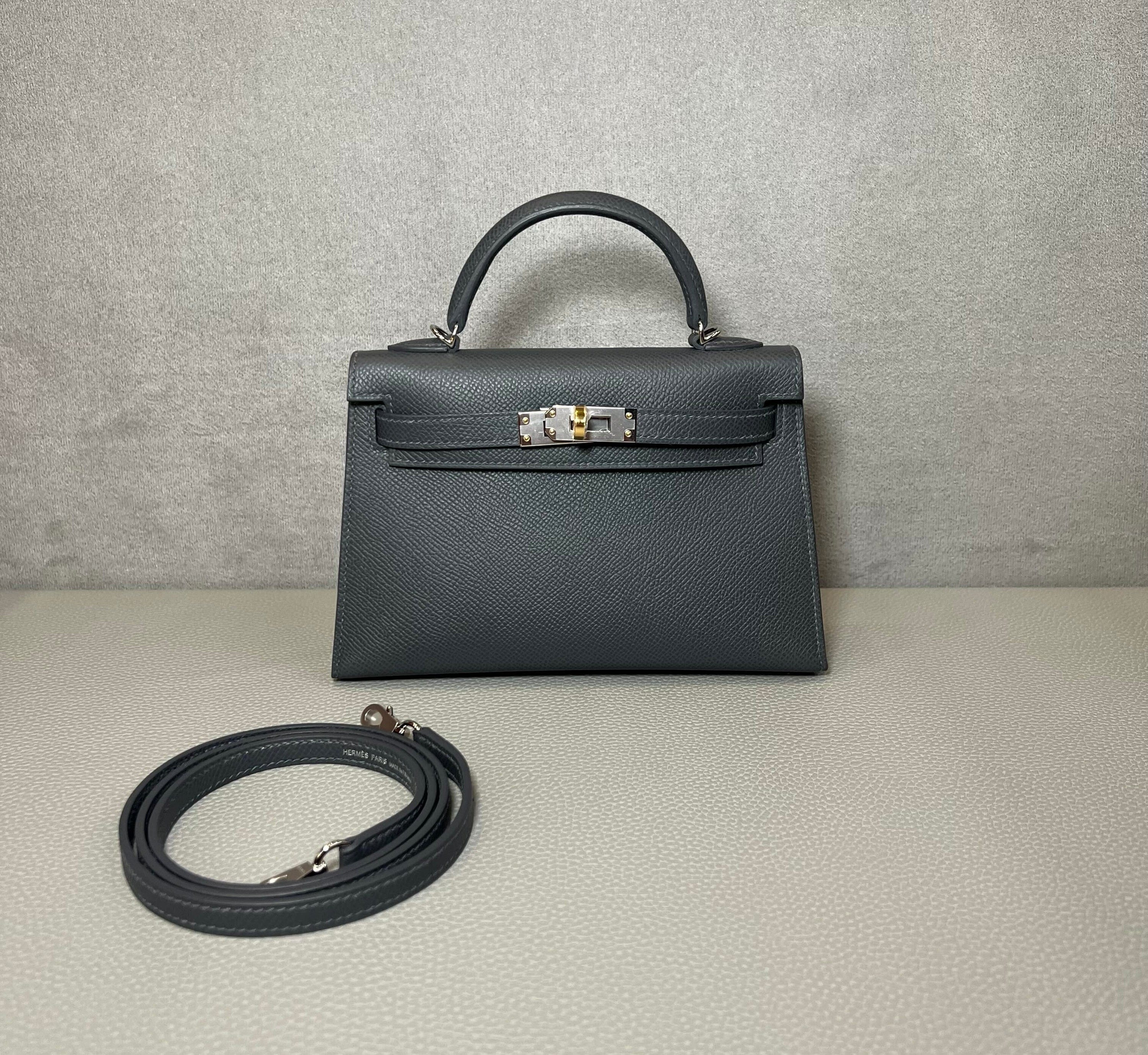 Hermès Ardoise Mini Kelly Sellier 20 Epsom Electrum hardware