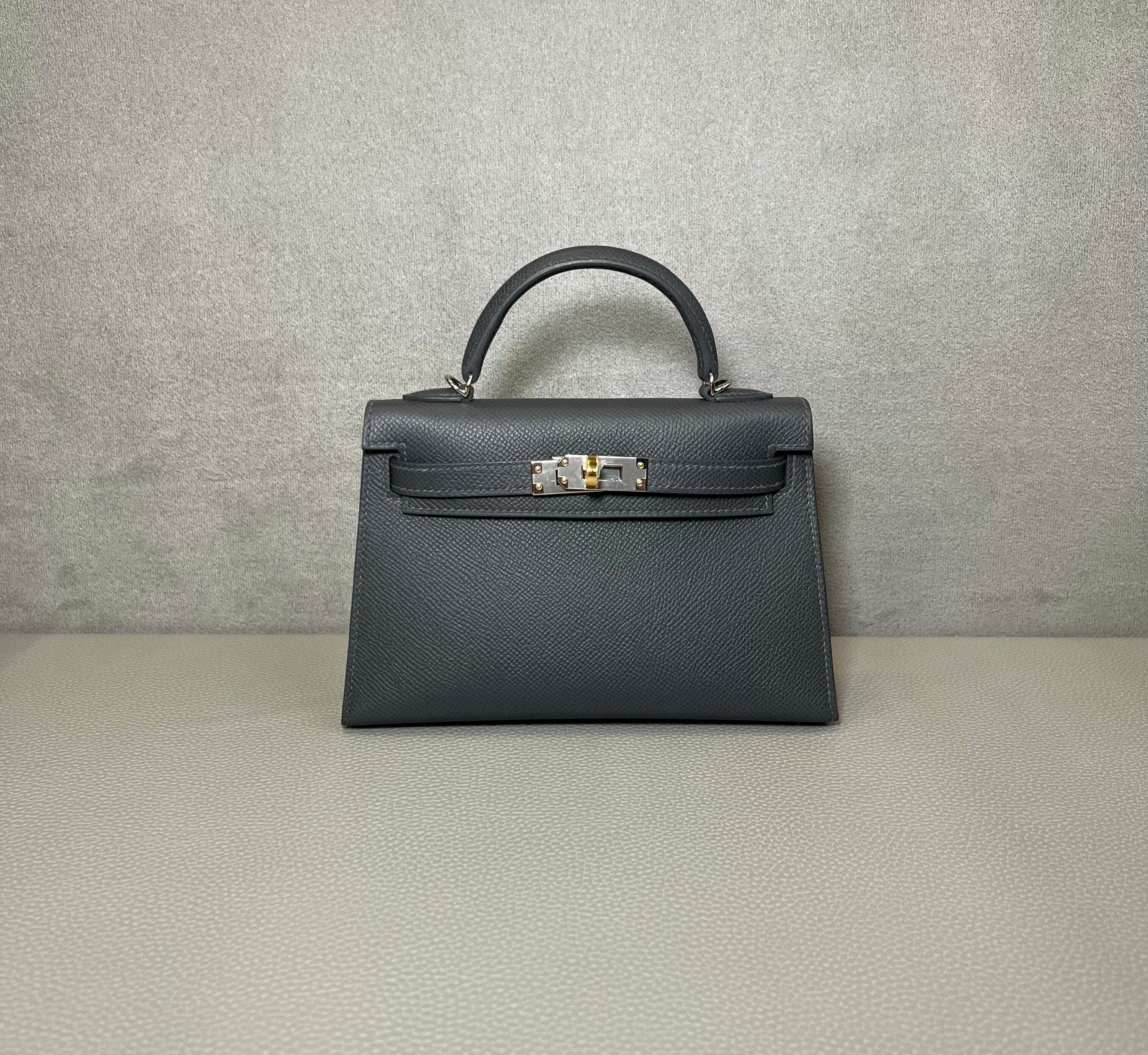 Hermès Ardoise Mini Kelly Sellier 20 Epsom Electrum hardware