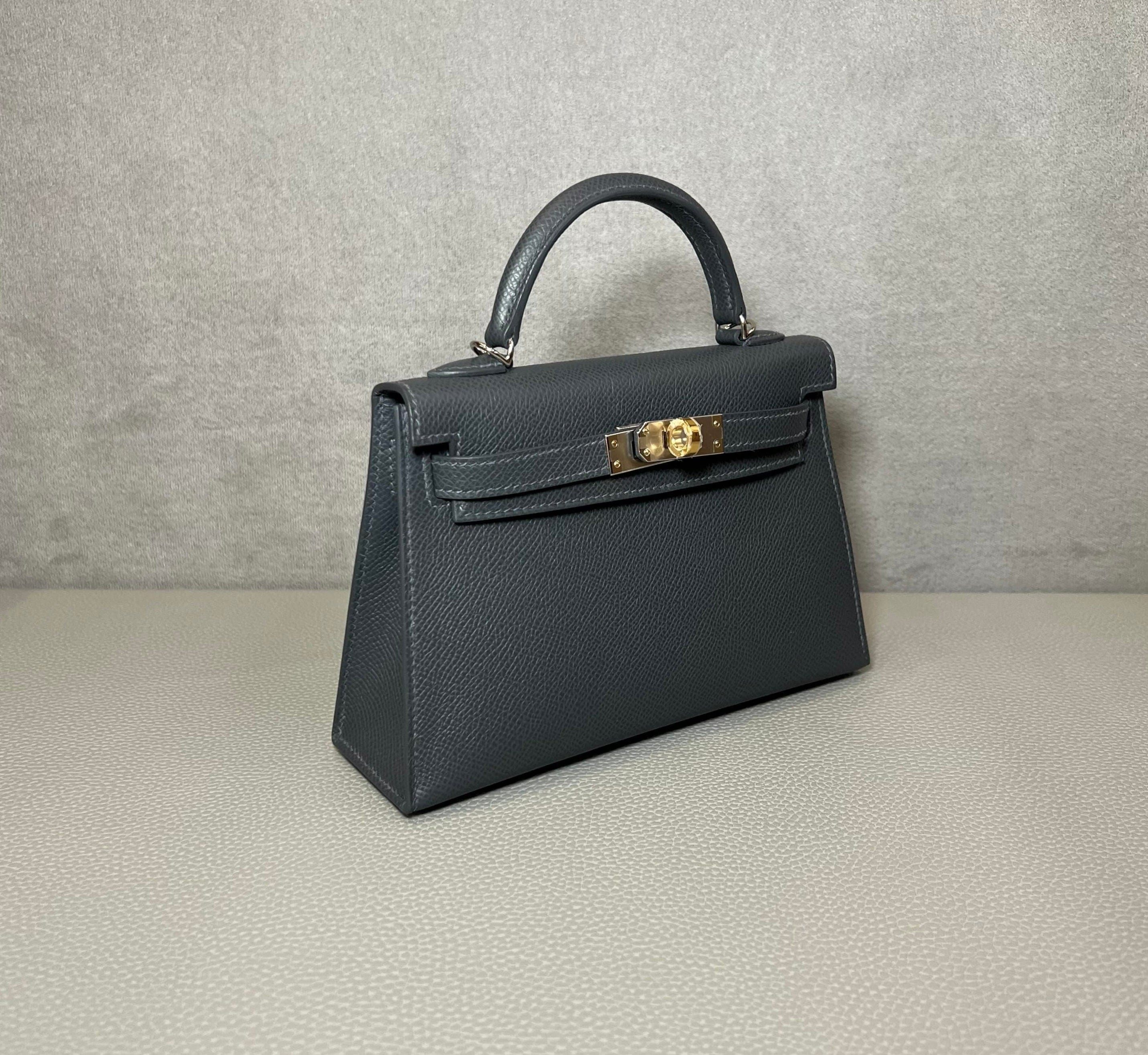 Hermès Ardoise Mini Kelly Sellier 20 Epsom Electrum hardware