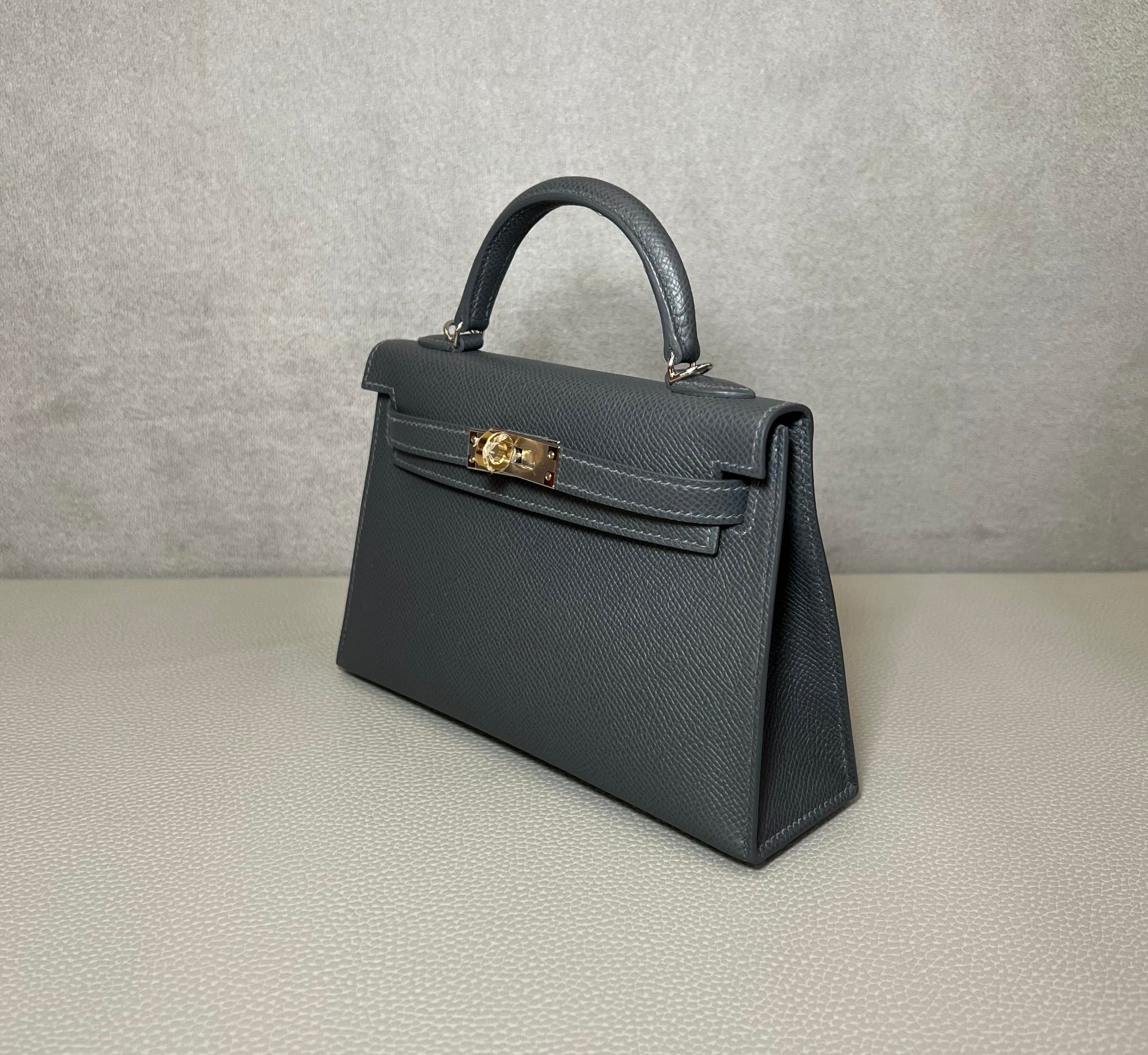 Hermès Ardoise Mini Kelly Sellier 20 Epsom Electrum hardware