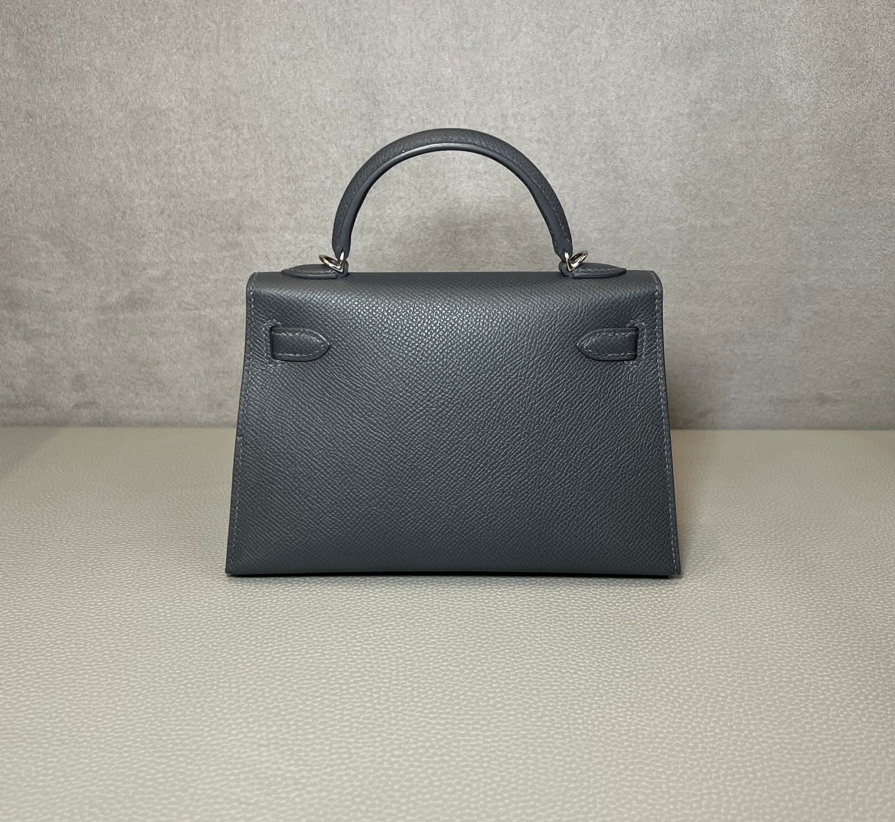 Hermès Ardoise Mini Kelly Sellier 20 Epsom Electrum hardware