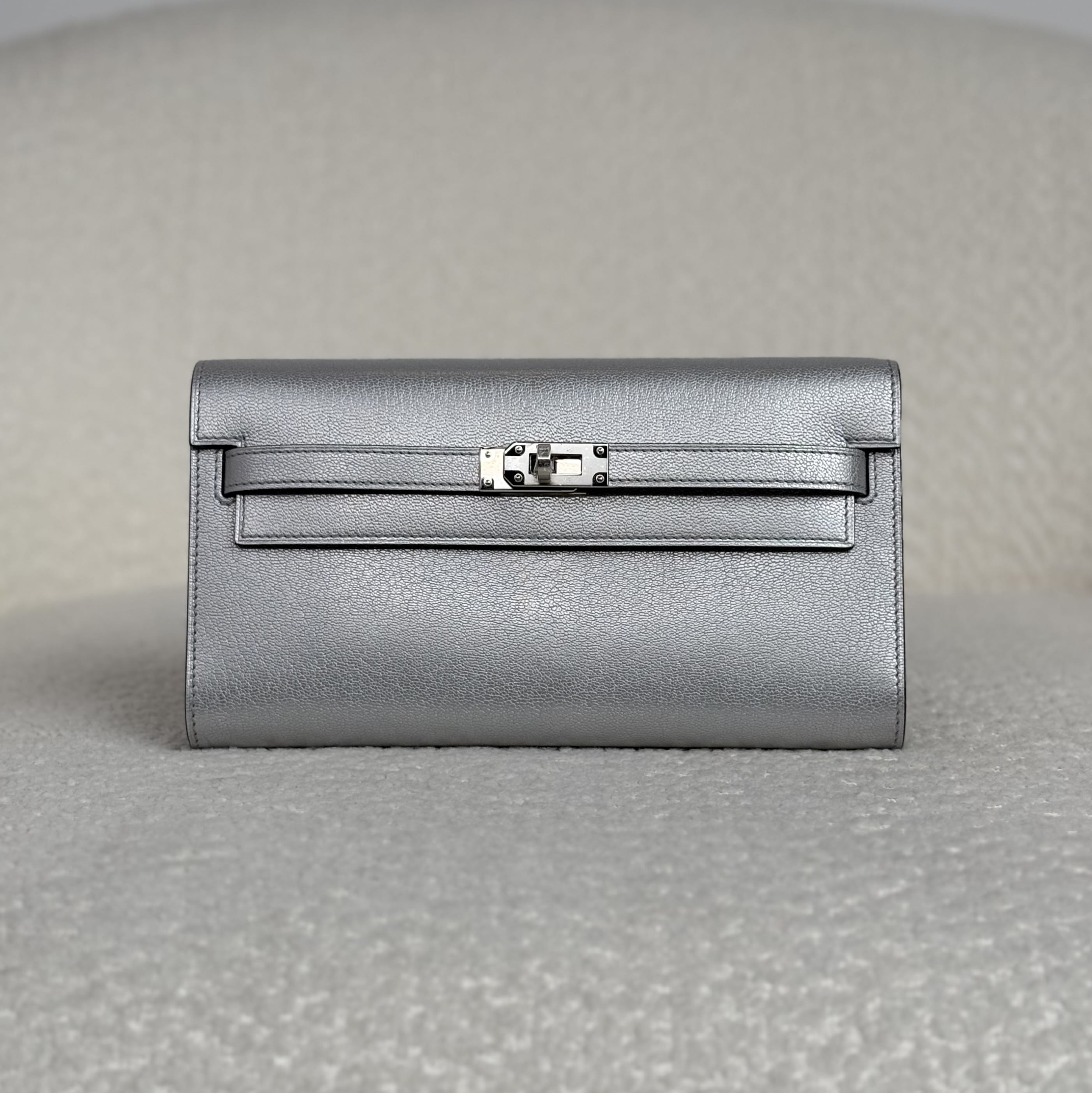 Hermès Argent Kelly To Go Wallet Chevre Chamkilight Palladium Hardware