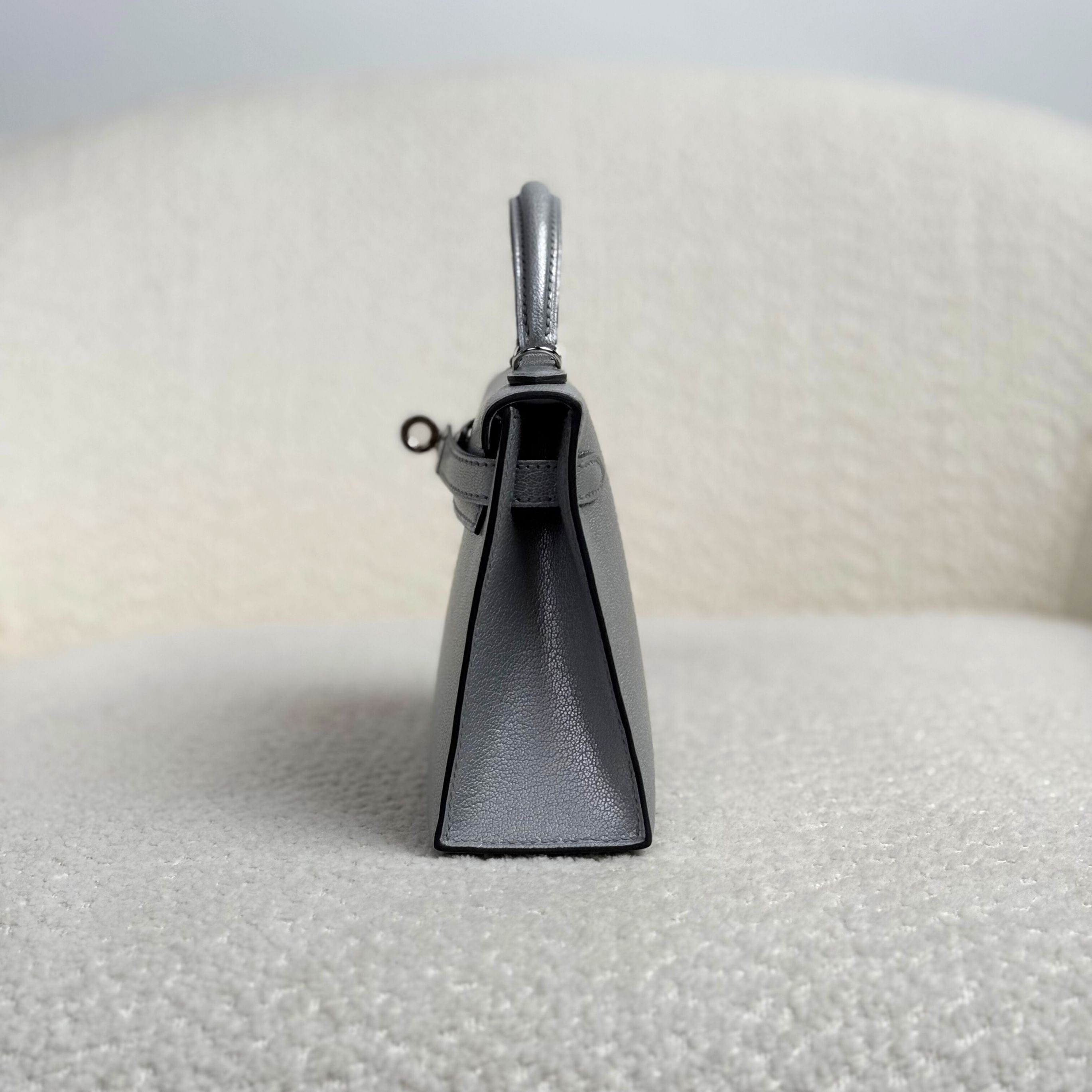 Hermès Argent Mini Kelly Sellier 20 Chevre Chamkilight Palladium Hardware