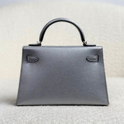 Hermès Argent Mini Kelly Sellier 20 Chevre Chamkilight Palladium Hardware