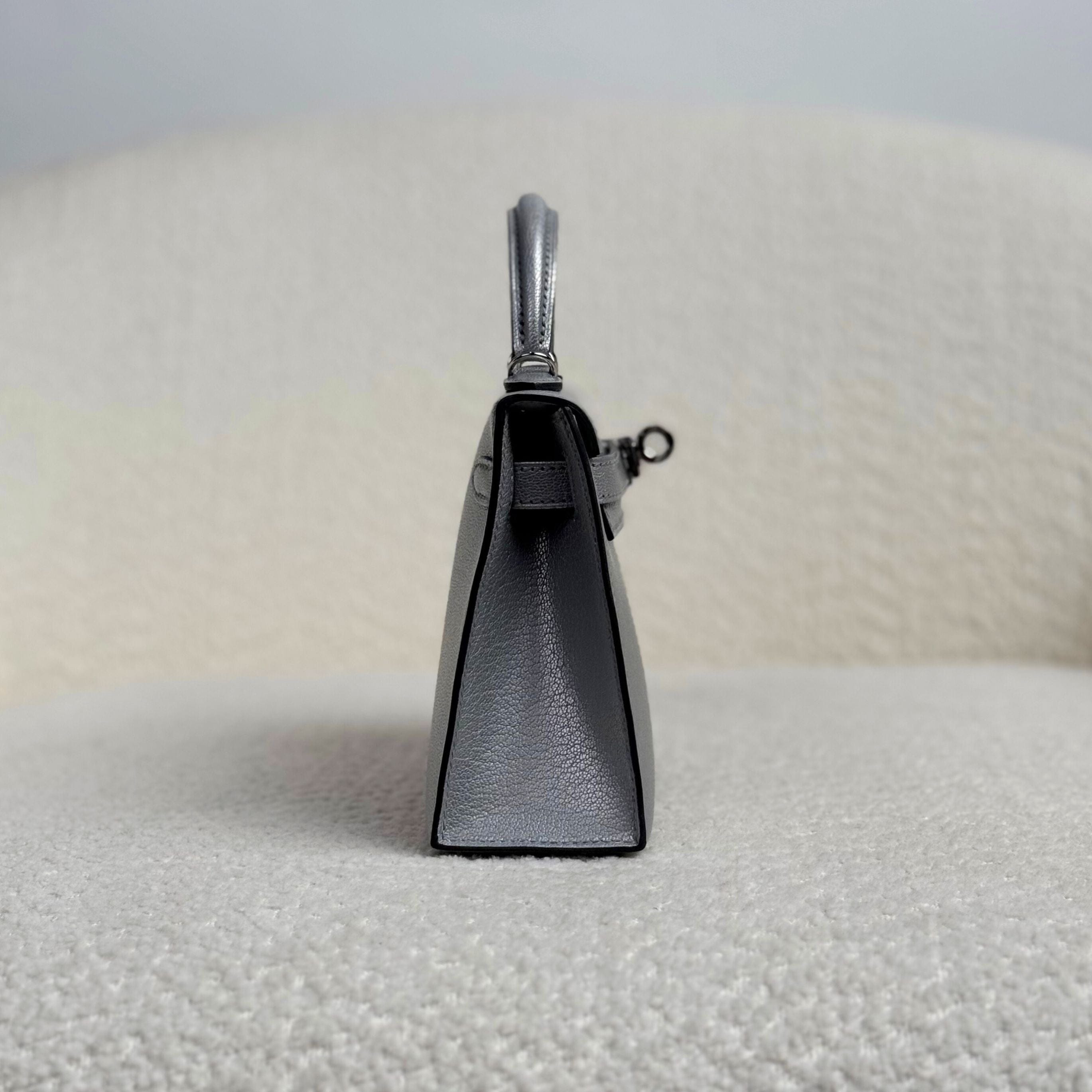 Hermès Argent Mini Kelly Sellier 20 Chevre Chamkilight Palladium Hardware