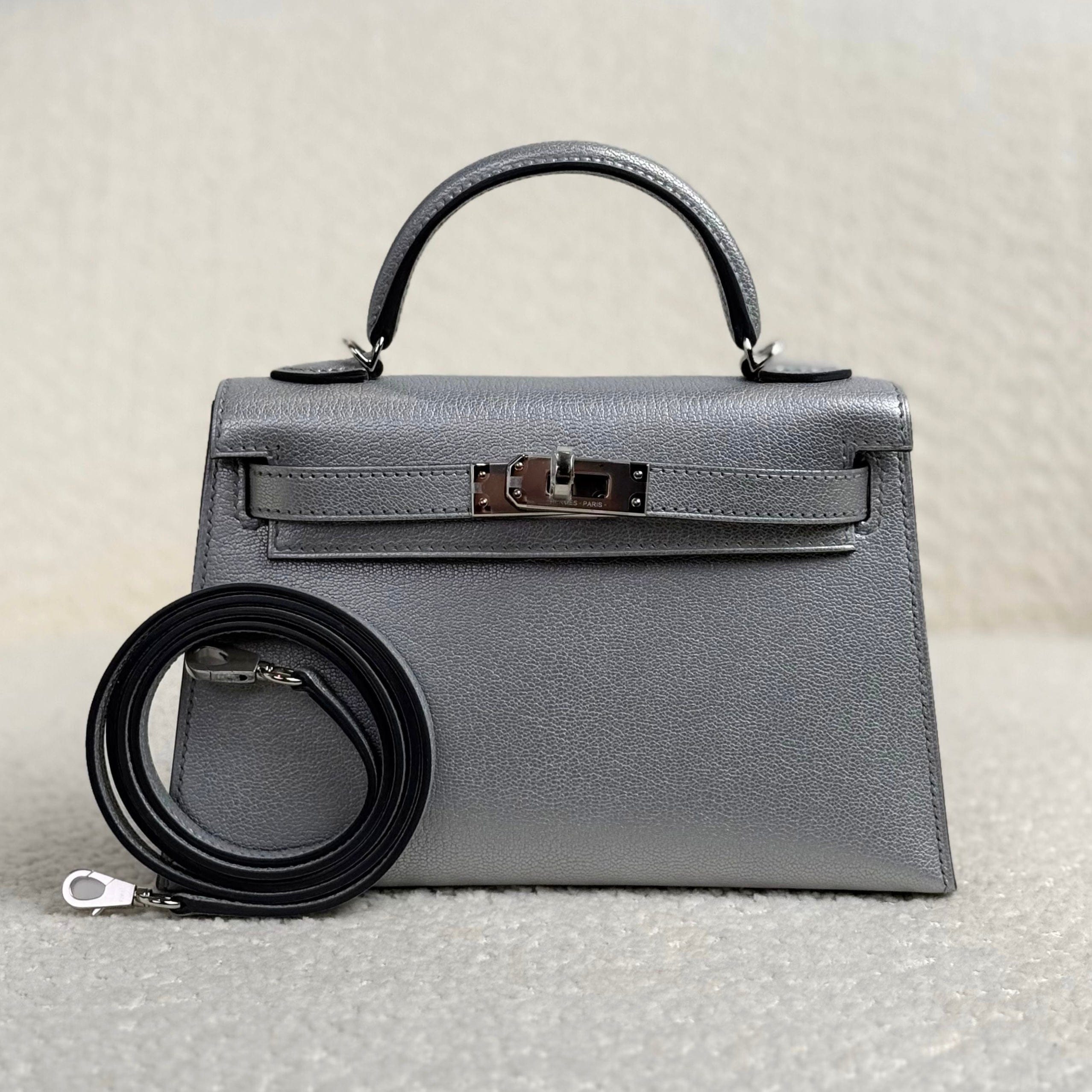 Hermès Argent Mini Kelly – Silver Grey Kelly Sellier Chevre