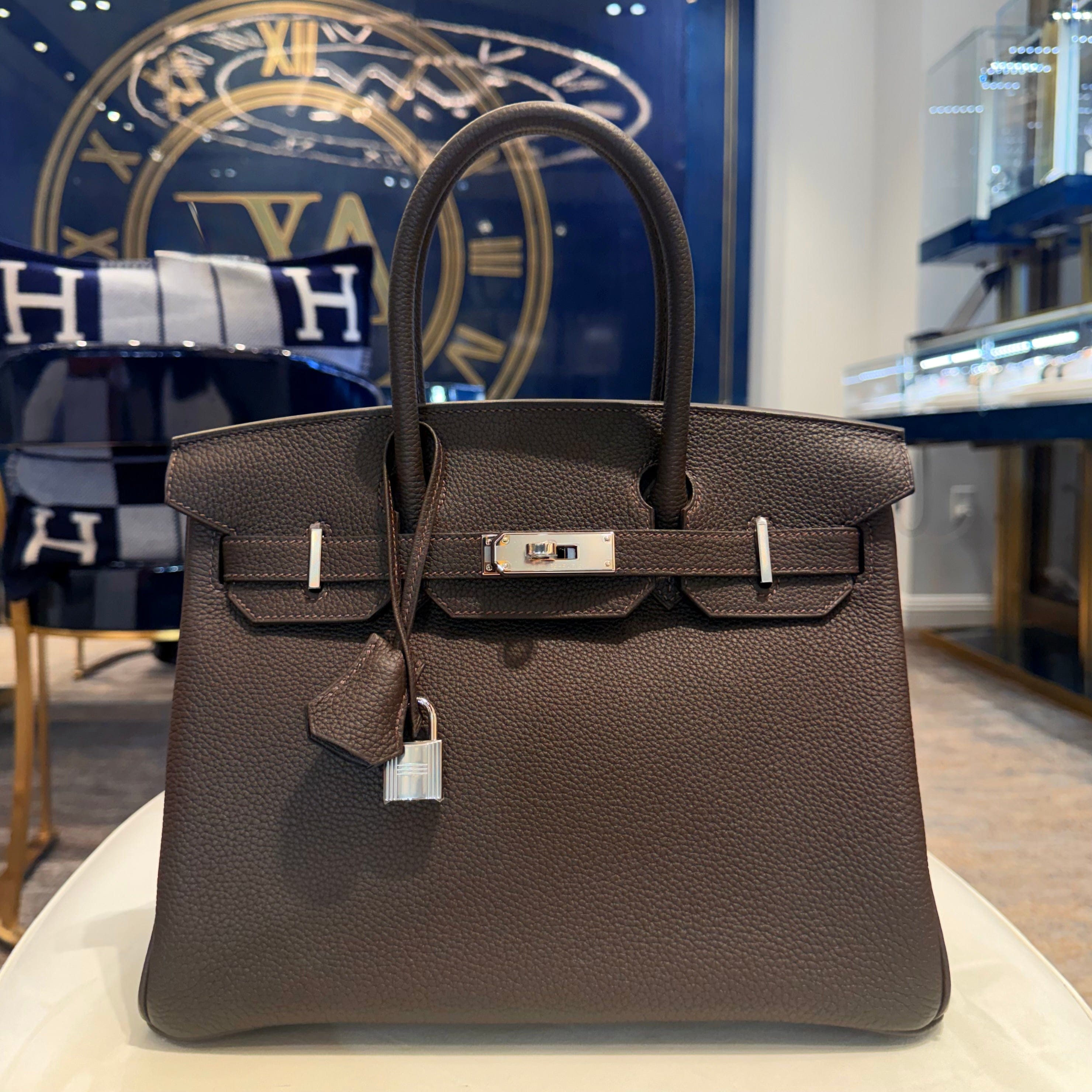 Hermès Birkin 30 Bai-Brun – Brown Birkin Bag Togo Palladium