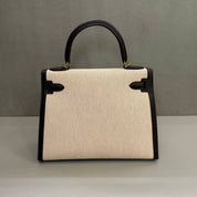 Hermès Bai-Brun Kelly Sellier 28 Swift and Canvas Gold Hardware
