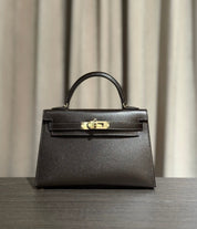Hermès Bai-Brun Mini Kelly Sellier 20 Madame Permabrass Hardware