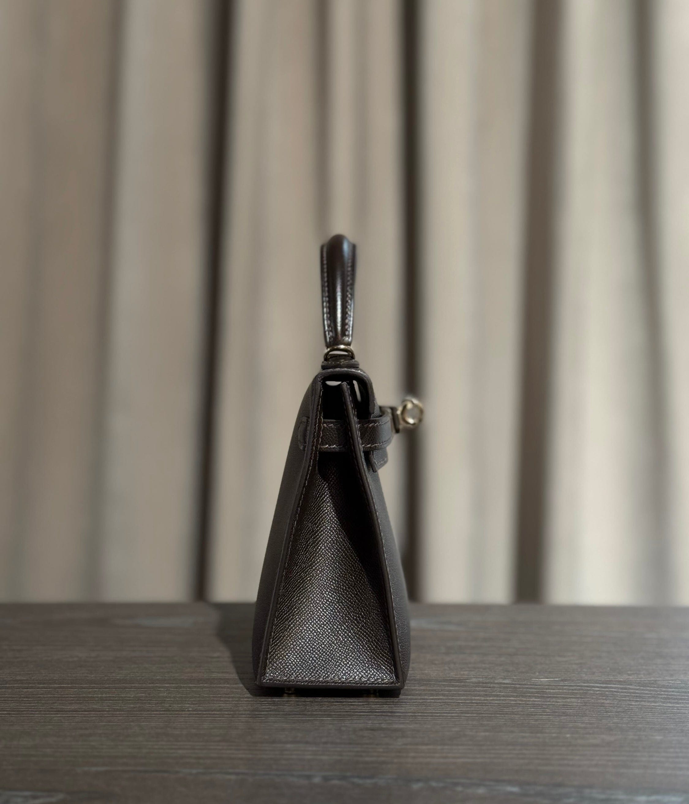 Hermès Bai-Brun Mini Kelly Sellier 20 Madame Permabrass Hardware