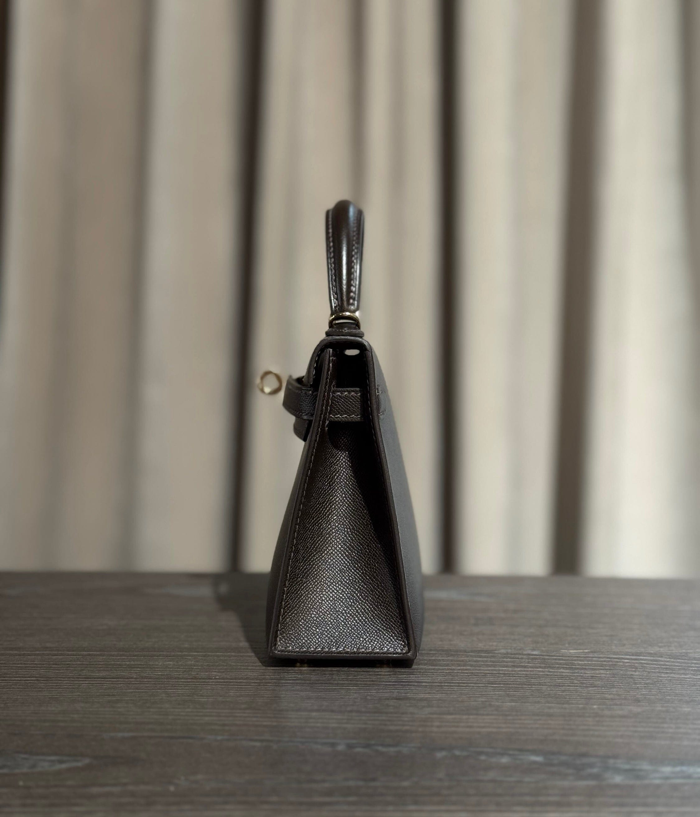 Hermès Bai-Brun Mini Kelly Sellier 20 Madame Permabrass Hardware