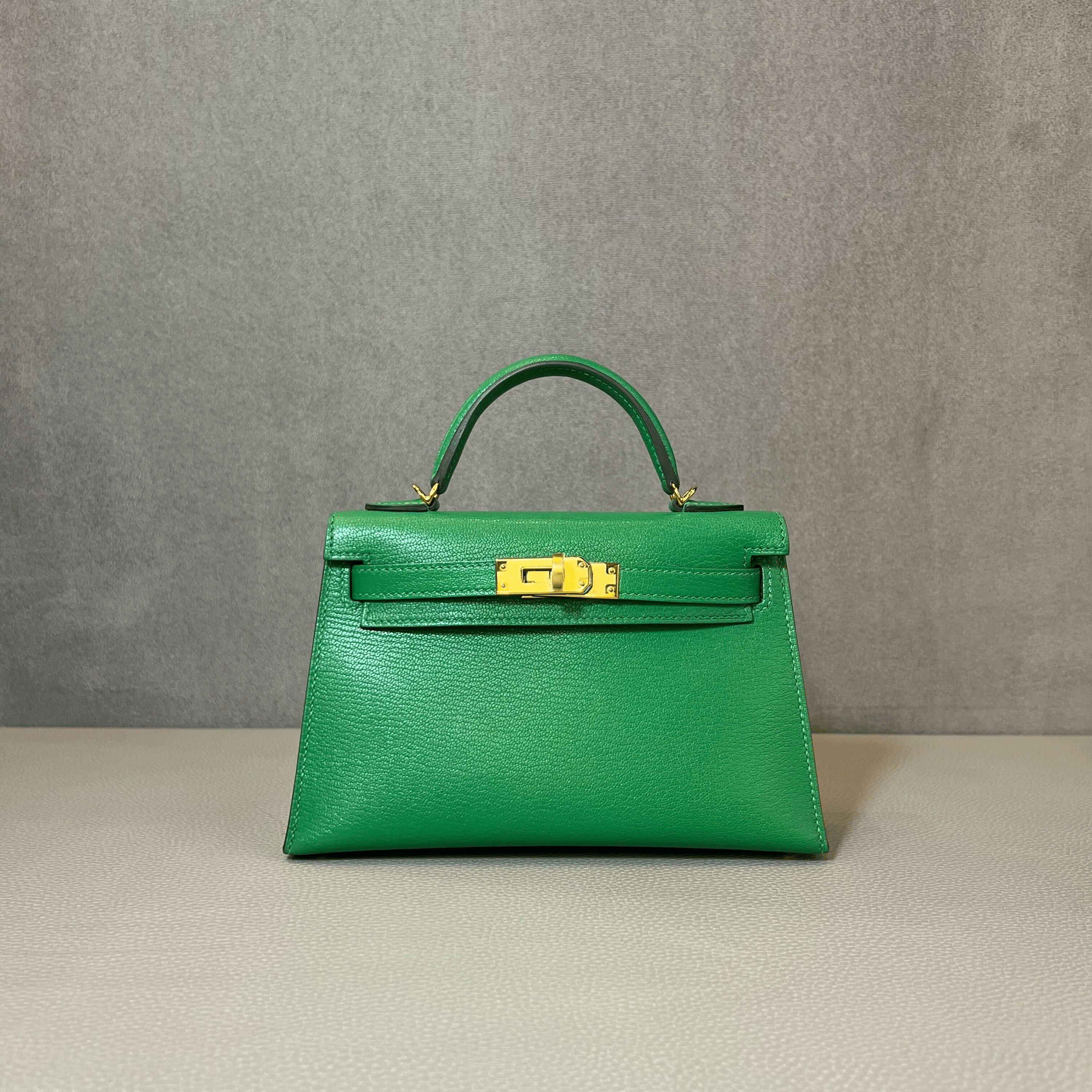 Hermès Bambou Mini Kelly Sellier 20 Chevre Mysore Gold Hardware