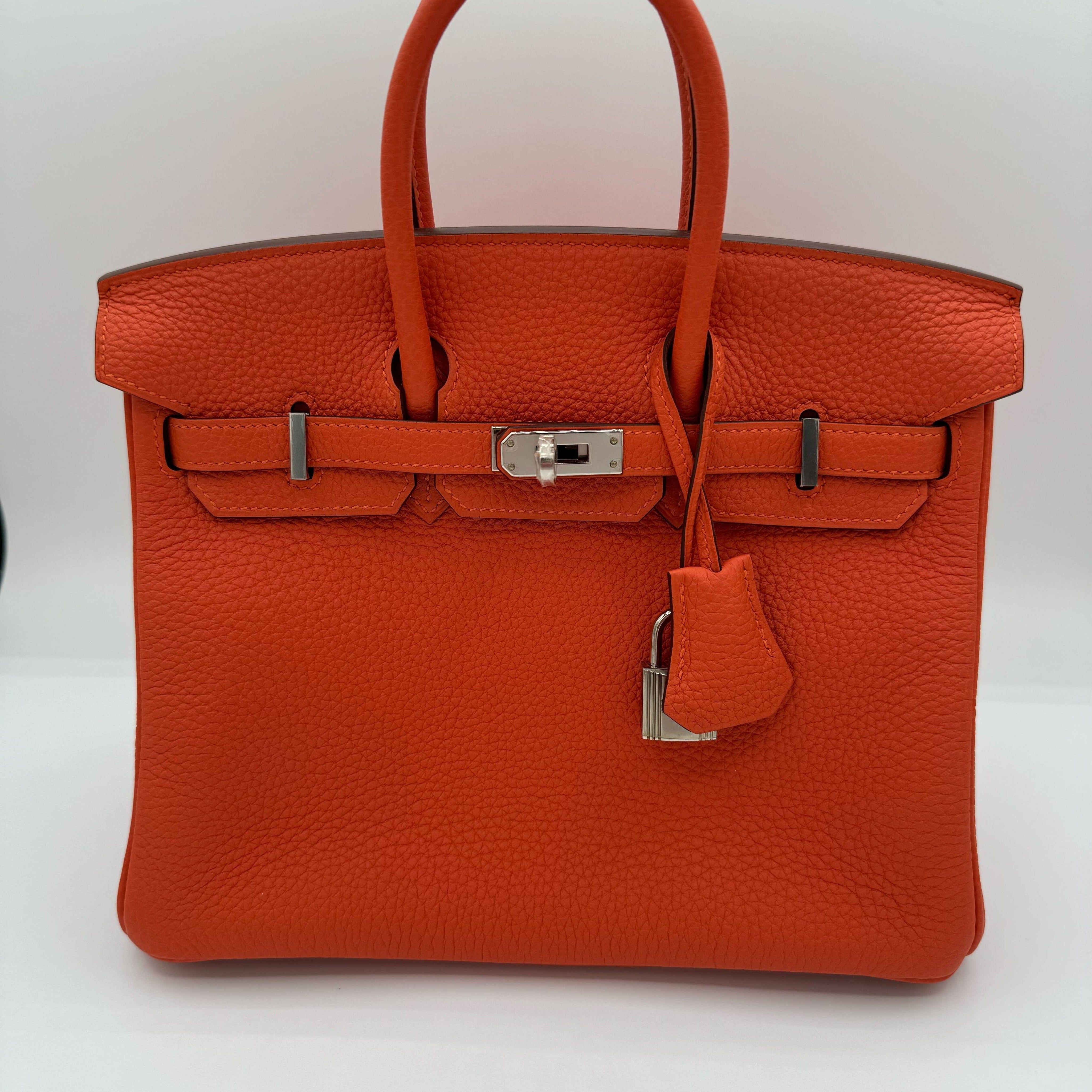 Hermès Birkin 25 Orange Togo Leather Palladium Hardware