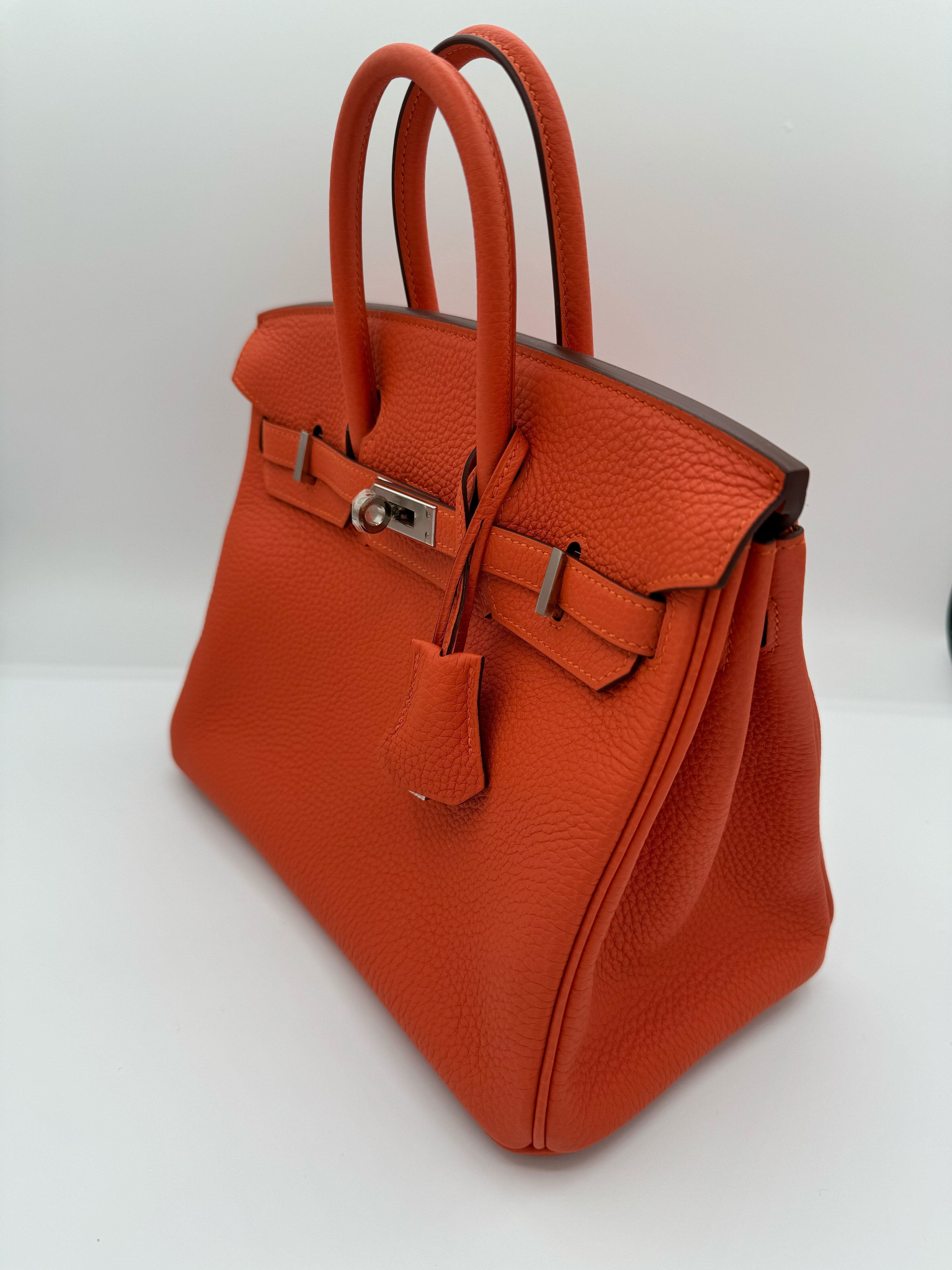 Hermès Birkin 25 Orange Togo Leather Palladium Hardware