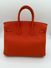 Hermès Birkin 25 Orange Togo Leather Palladium Hardware