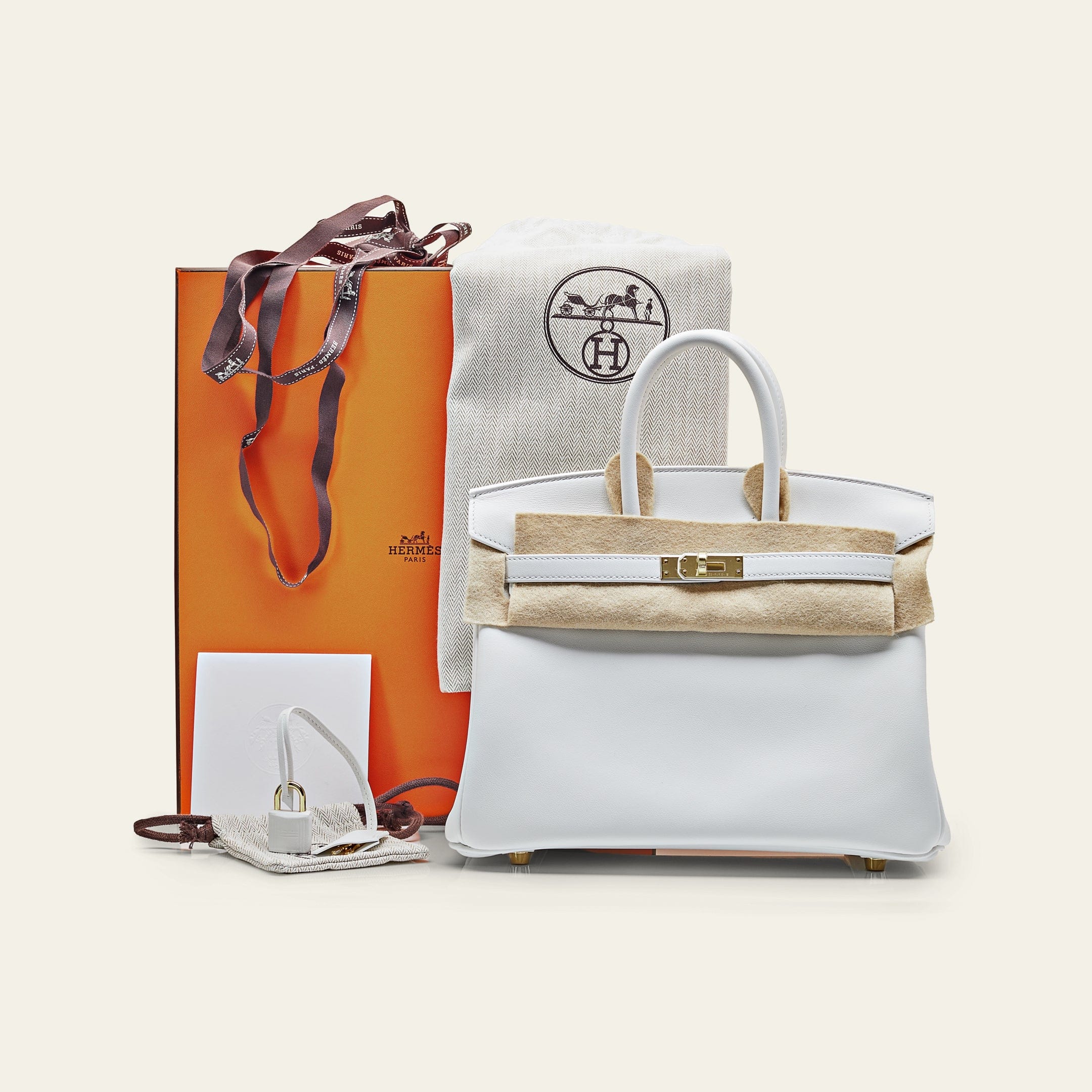 Hermès Birkin 25 Swift Calfskin New White Gold Hardware