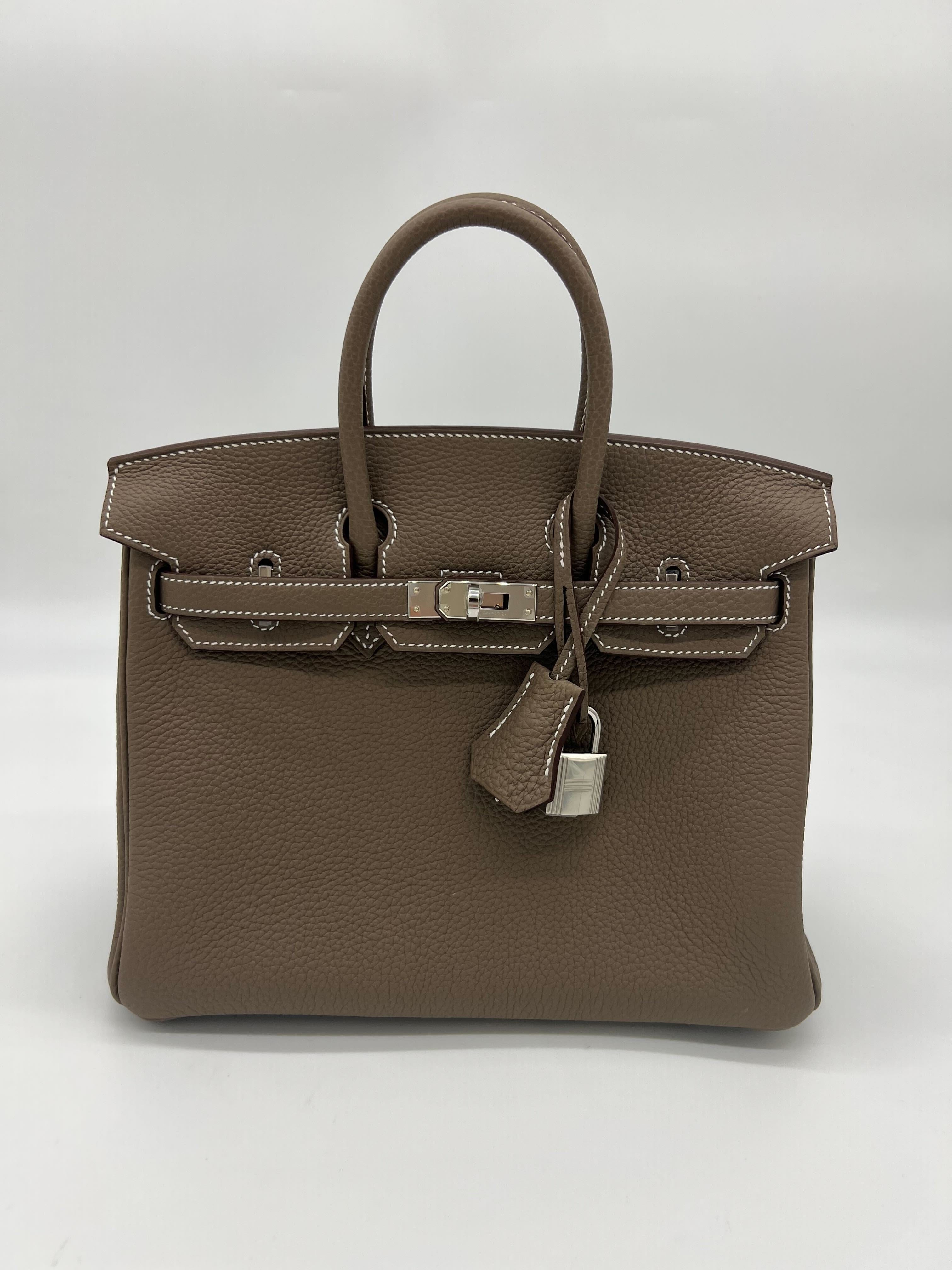 Bags & Accessories Hermes Birkin 25 Togo Etoupe Palladium Hardware Wrist Aficionado