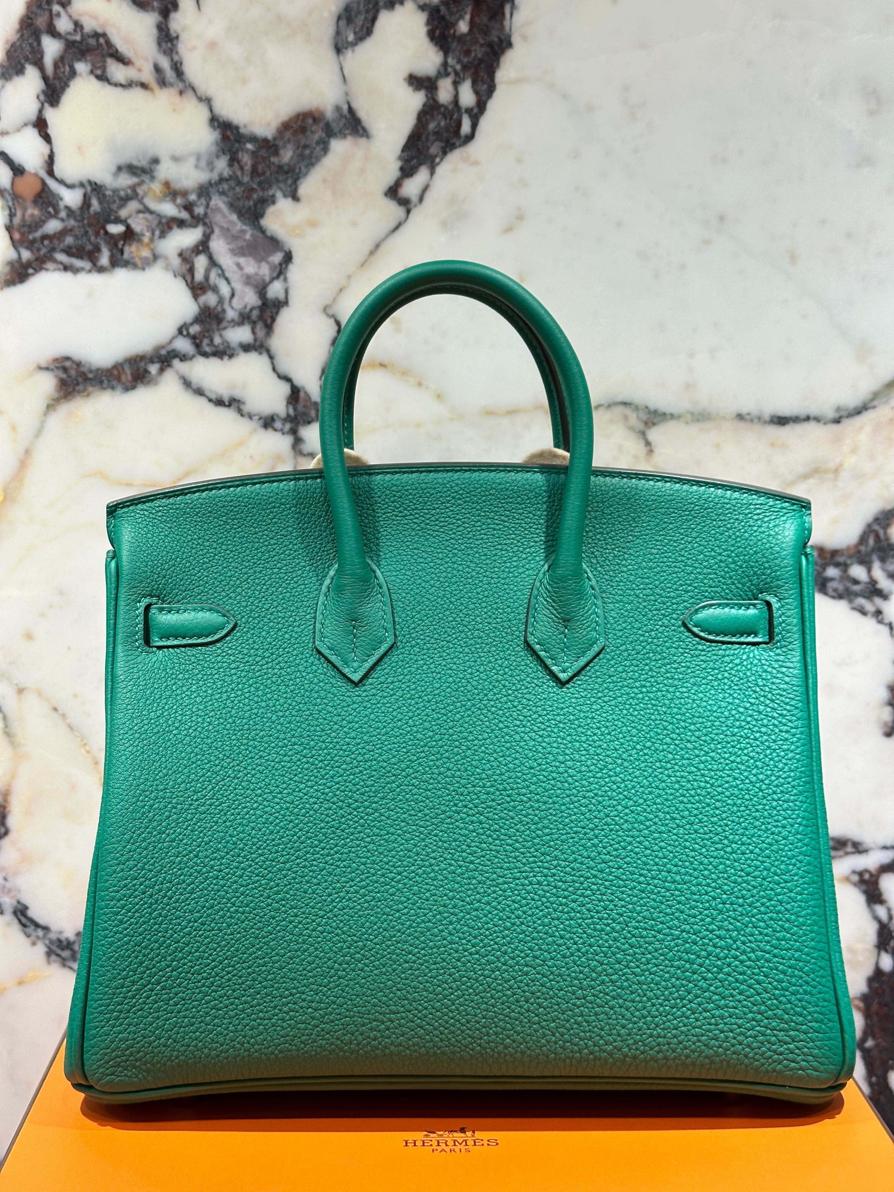 Hermès Birkin 25 Togo Vert Vertigo Palladium Hardware