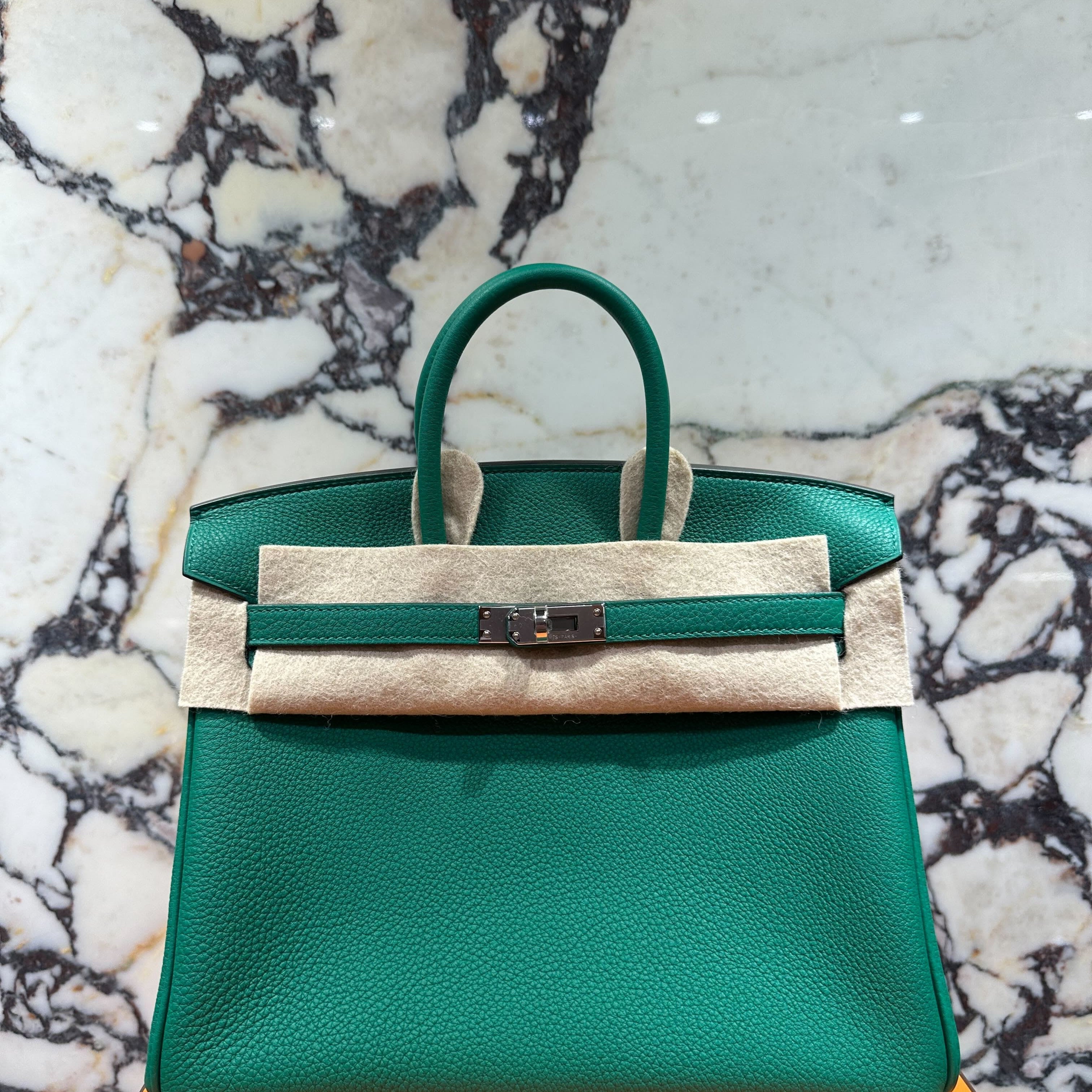 Hermès Birkin 25 Togo Vert Vertigo Palladium Hardware