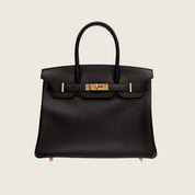 Hermès Birkin 30 Black Box Leather Gold Hardware