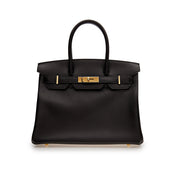 Bags & Accessories Hermes Birkin 30 Black Box Leather Gold Hardware Wrist Aficionado