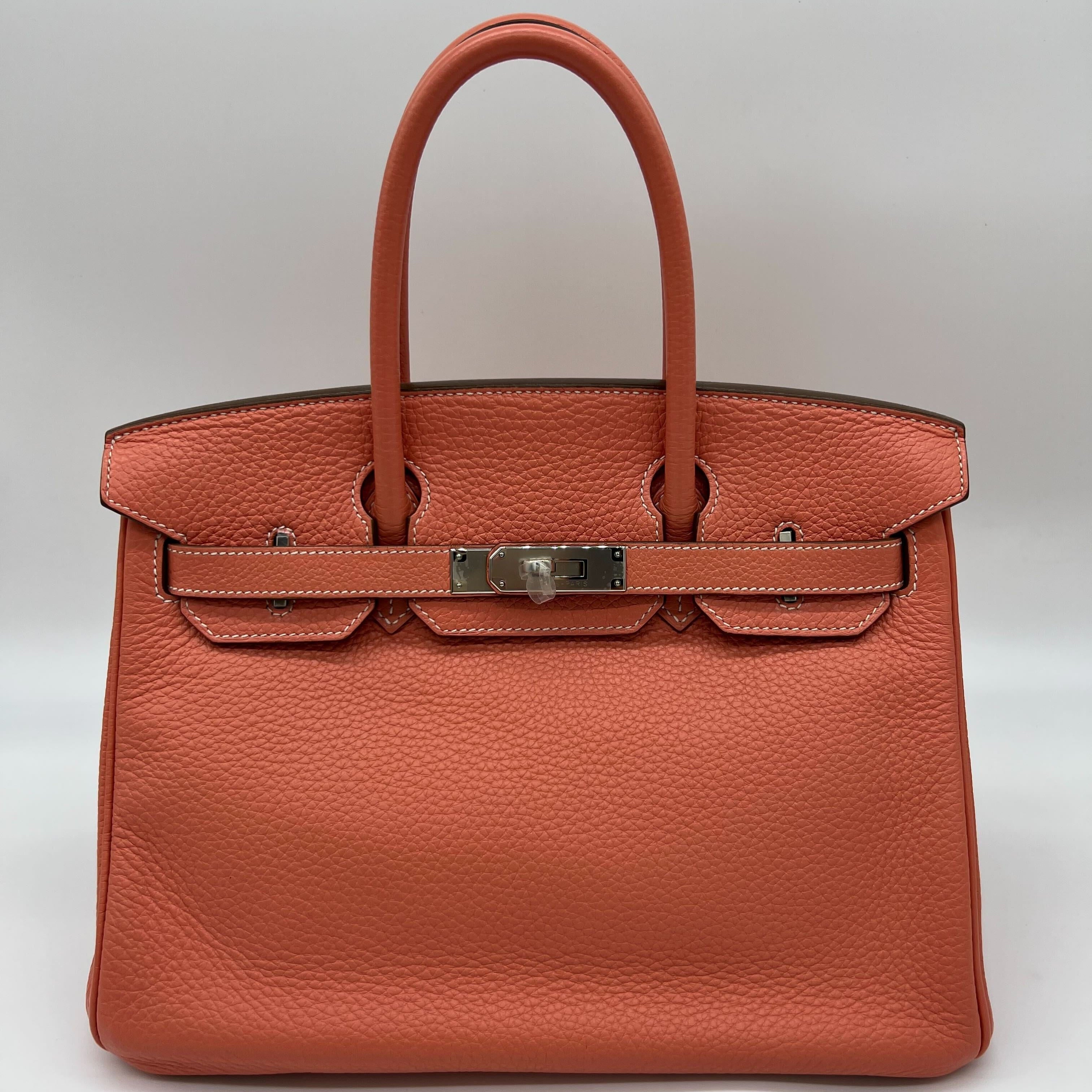 Bags & Accessories Hermes Birkin 30 Crevette Togo Palladium Hardware Wrist Aficionado