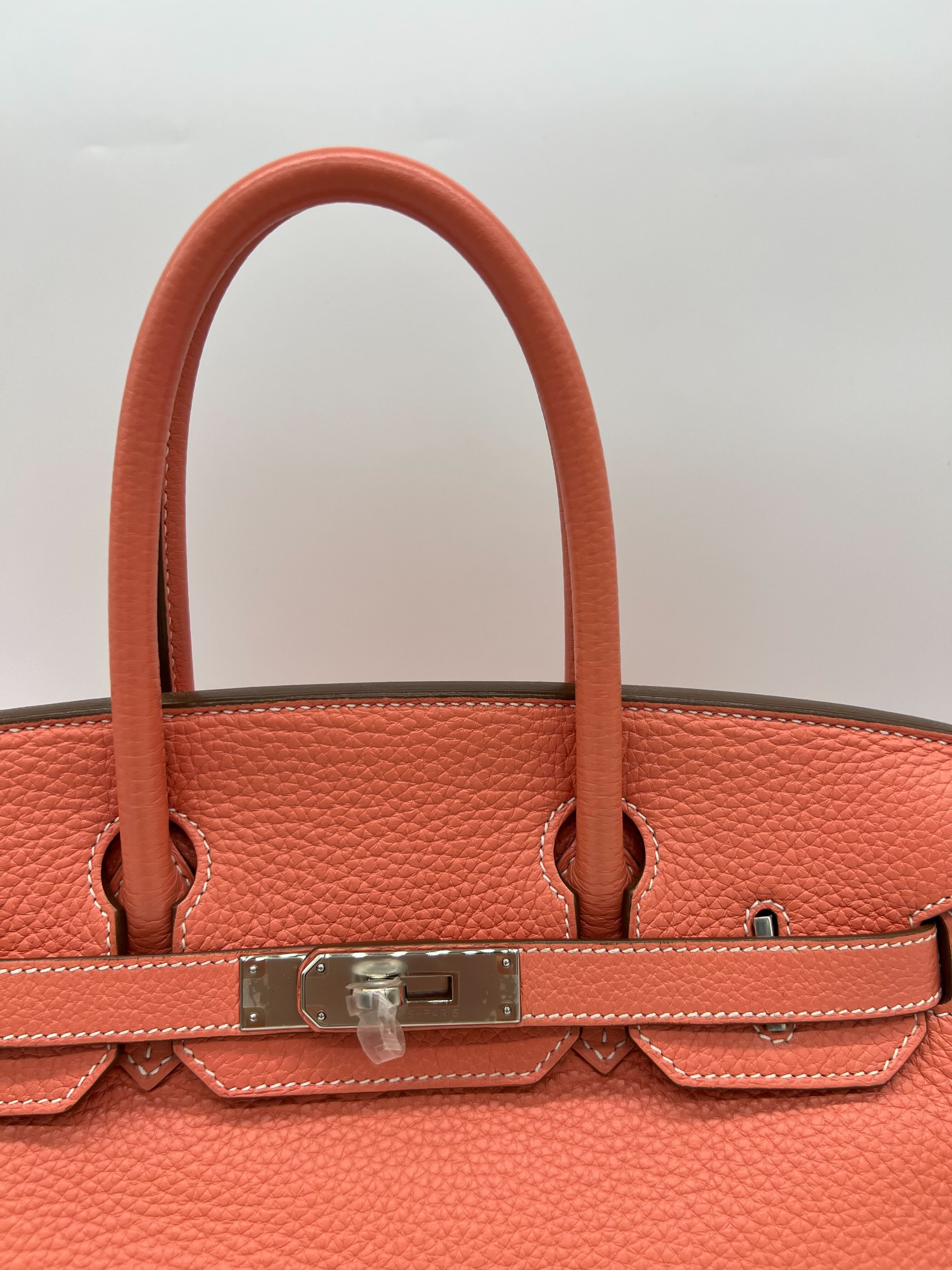 Bags & Accessories Hermes Birkin 30 Crevette Togo Palladium Hardware Wrist Aficionado