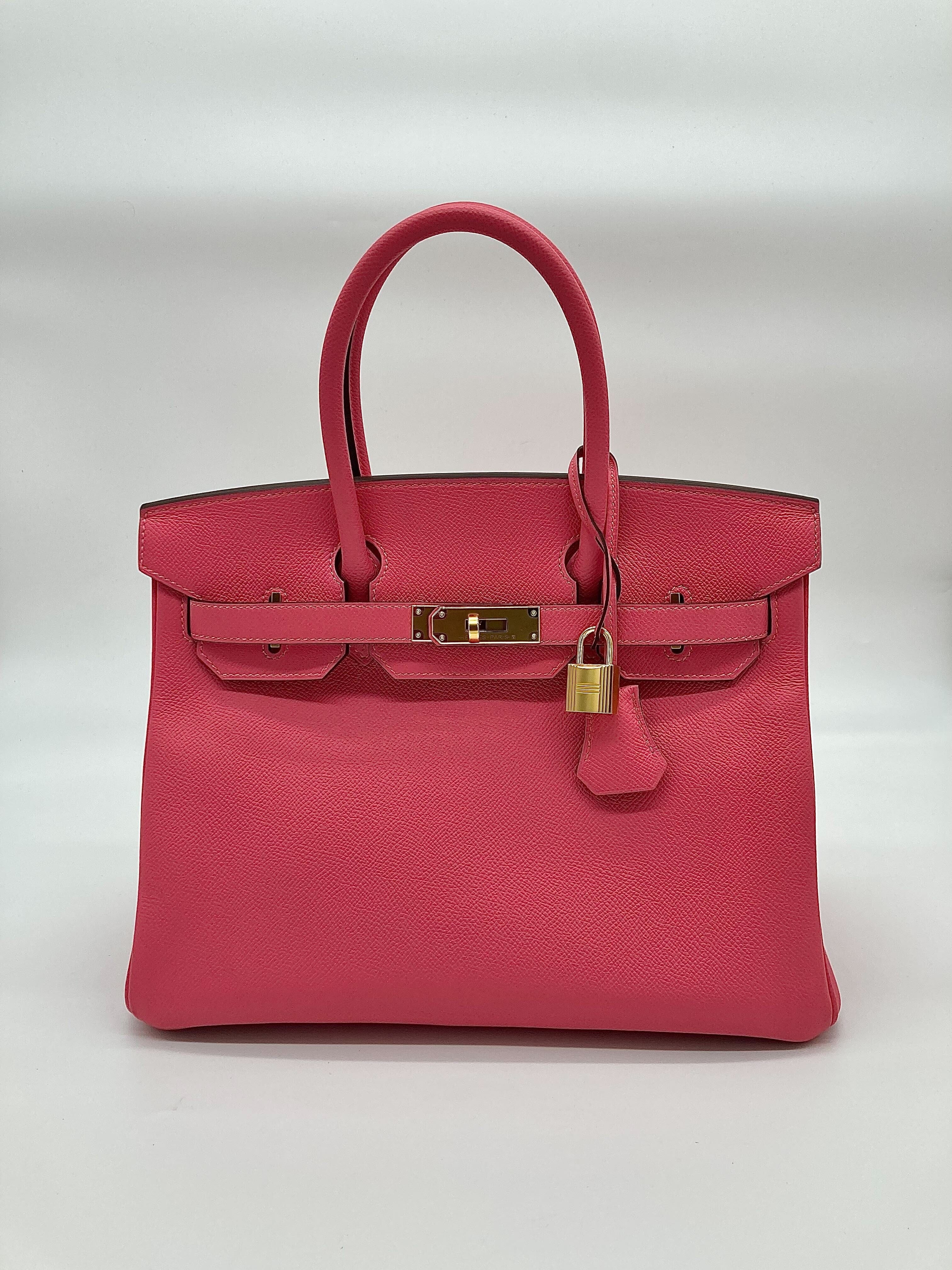 Hermes Birkin 30 Epsom Rose Azalee Gold Hardware Hermes