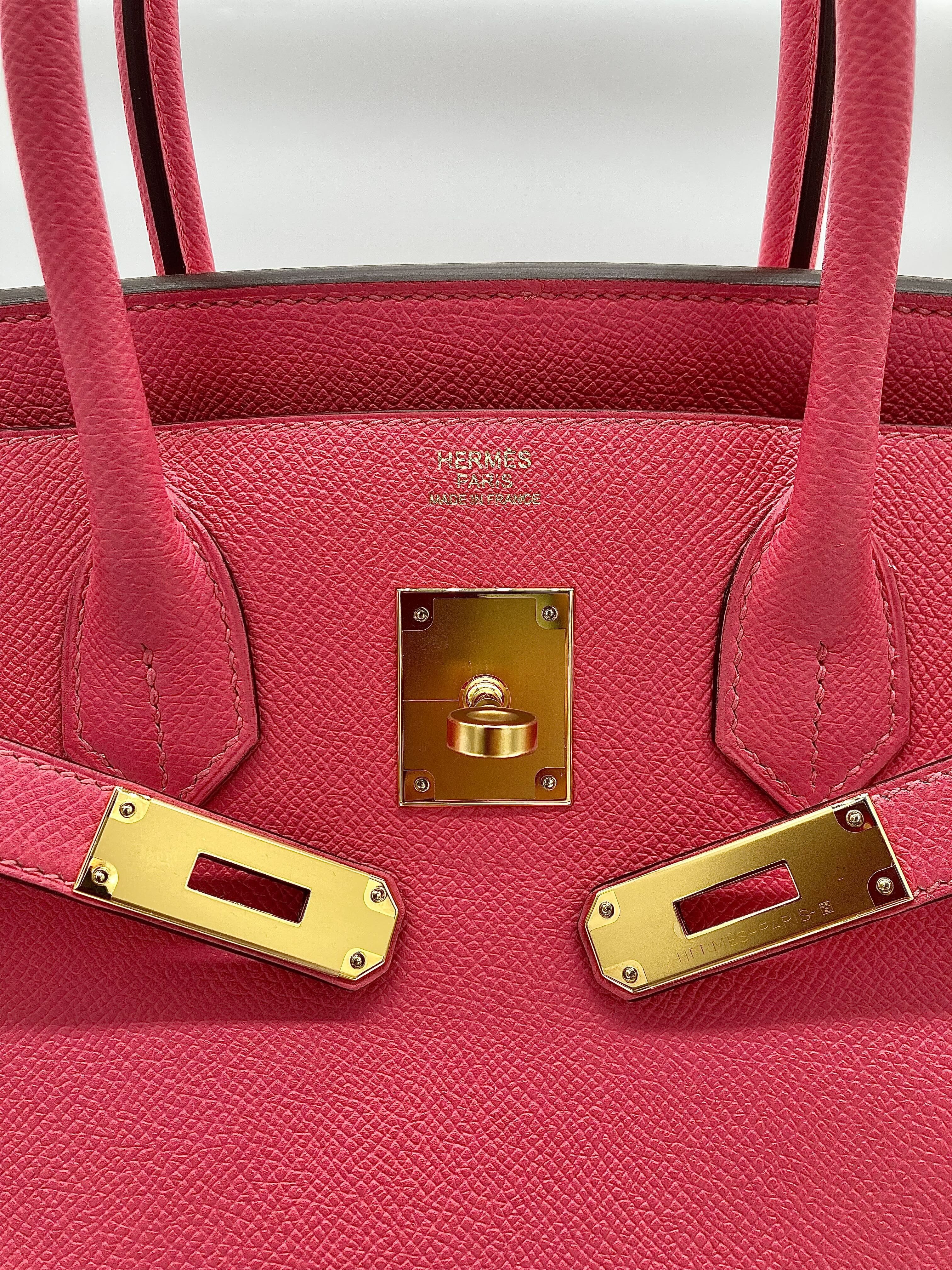 Hermes Birkin 30 Epsom Rose Azalee Gold Hardware Hermes