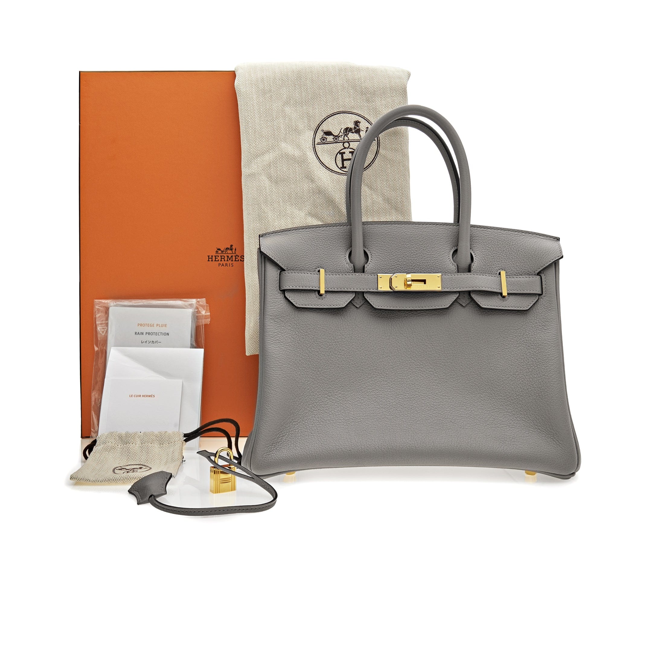 Bags & Accessories Hermes Birkin 30 Gris Togo Gold Hardware Wrist Aficionado