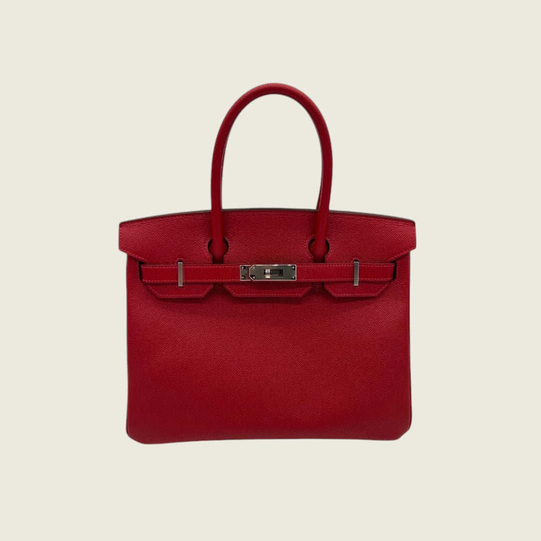 Hermès Birkin 30 Rouge Casaque Epsom Palladium Hardware