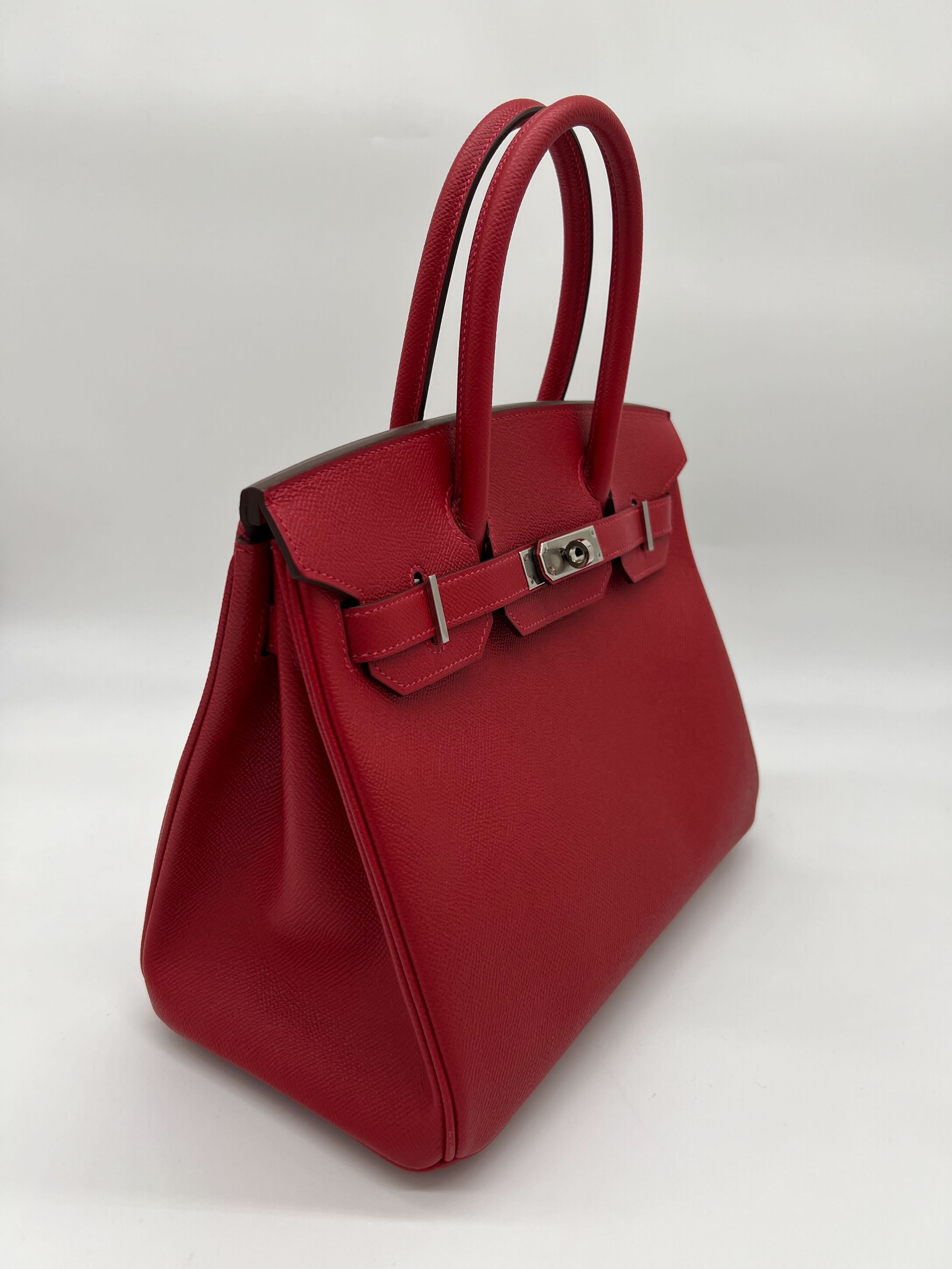 Bags & Accessories Hermes Birkin 30 Rouge Casaque Epsom Palladium Hardware Wrist Aficionado