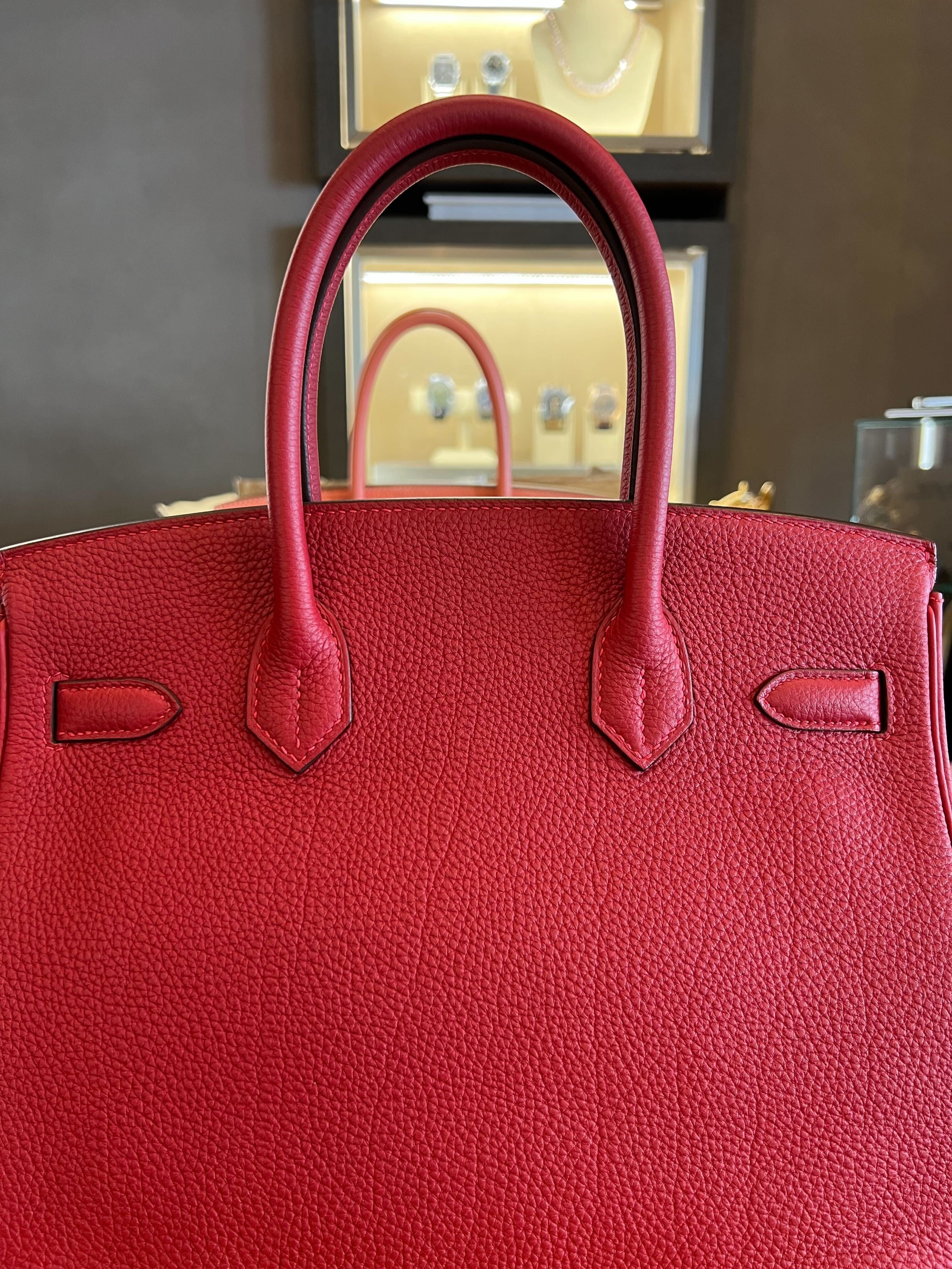 Bags & Accessories Hermes Birkin 30 Rouge Vif Togo Palladium Hardware Wrist Aficionado