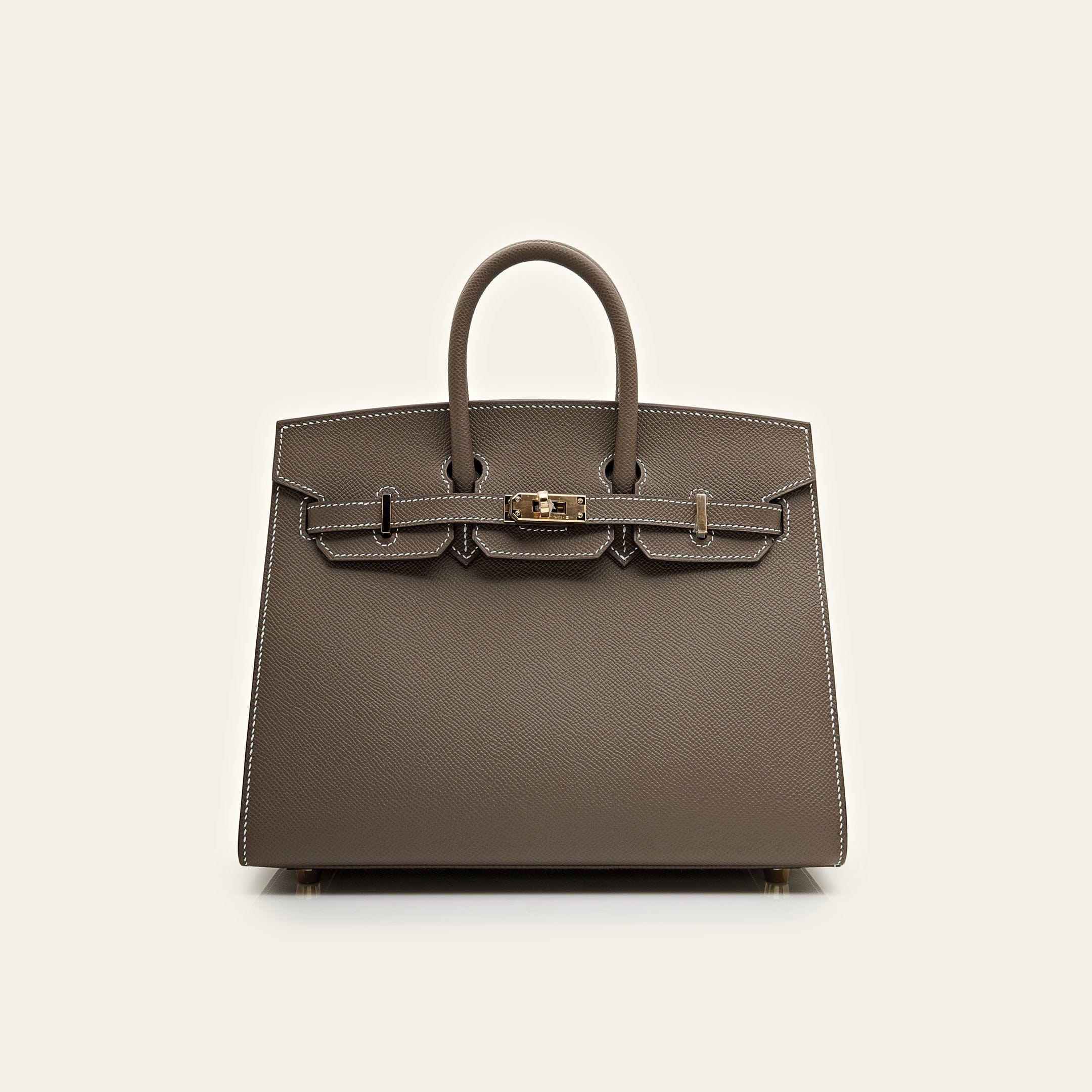 Hermès Birkin Sellier 25 Epsom Calfskin Etoupe Gold Hardware