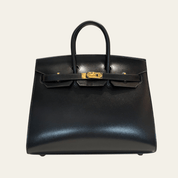 Hermès Birkin Sellier 25 Noir Box Leather Gold Hardware