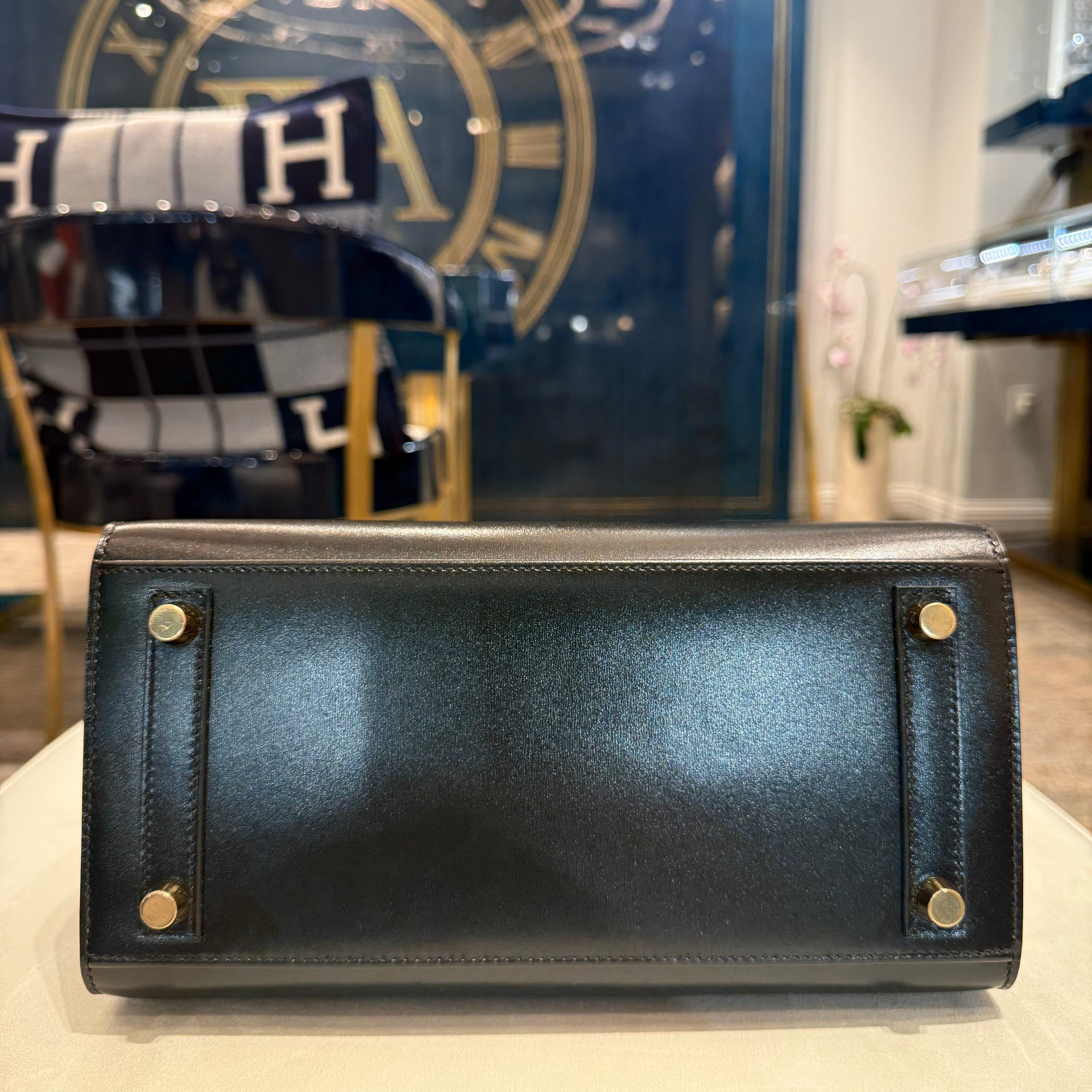 Hermès Birkin Sellier 25 Noir Box Leather Gold Hardware