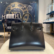 Hermès Birkin Sellier 25 Noir Box Leather Gold Hardware