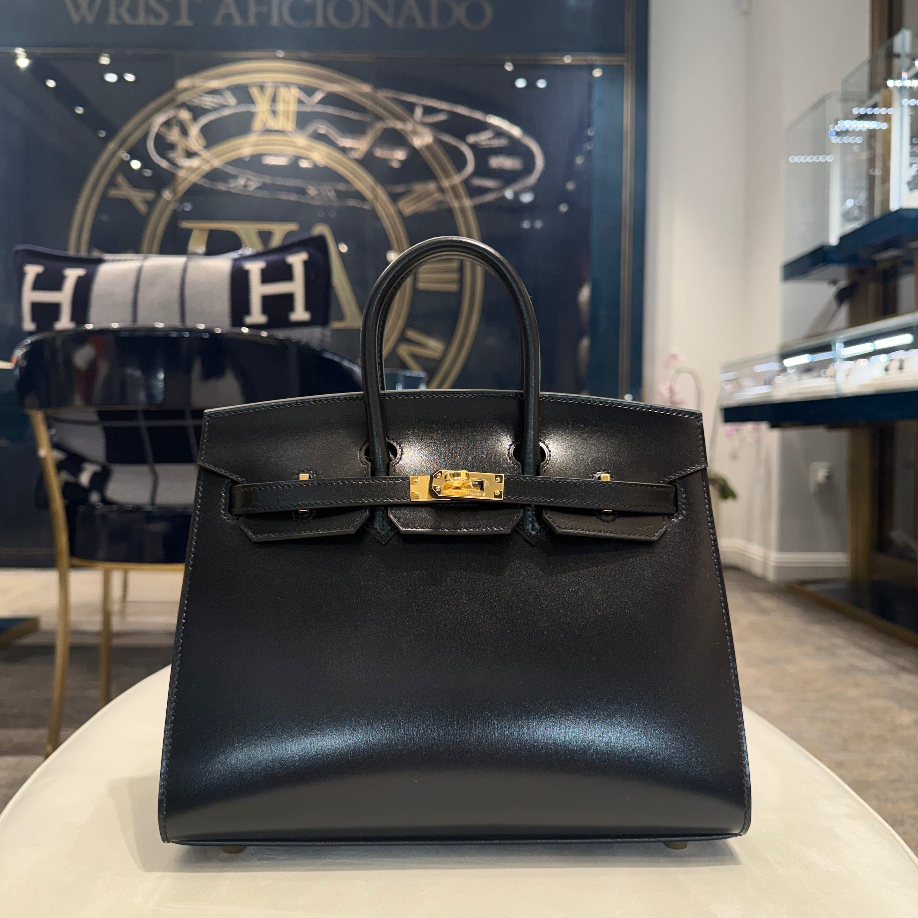 Hermès Birkin Sellier 25 Noir Box Leather Gold Hardware