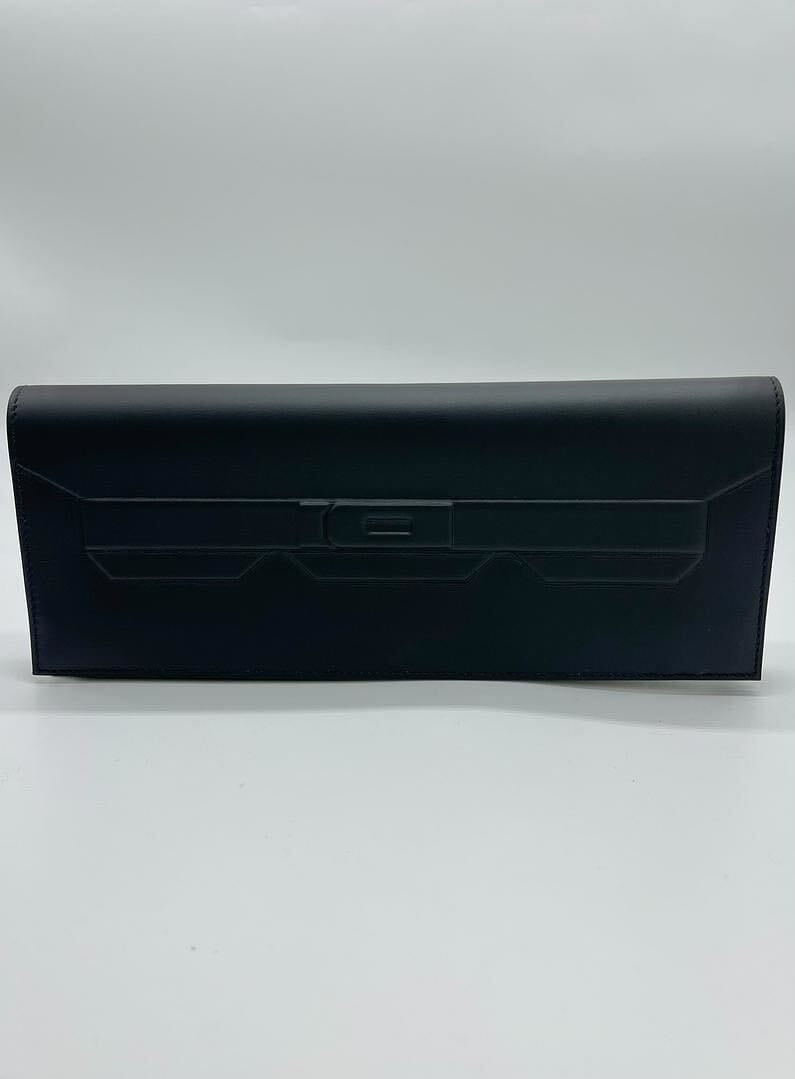 Hermes Birkin Shadow 89 Noir Swift Leather Clutch Bag