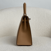 Hermès Biscuit Kelly Sellier 25 Epsom Palladium Hardware
