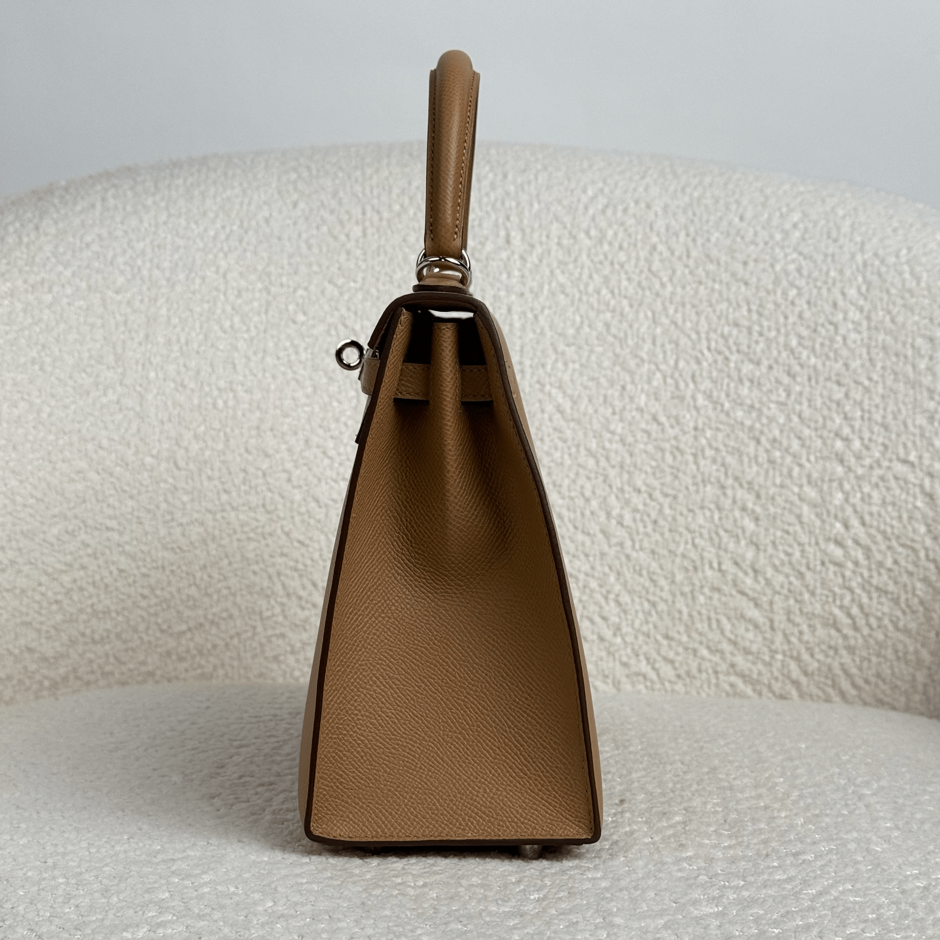 Hermès Biscuit Kelly Sellier 25 Epsom Palladium Hardware