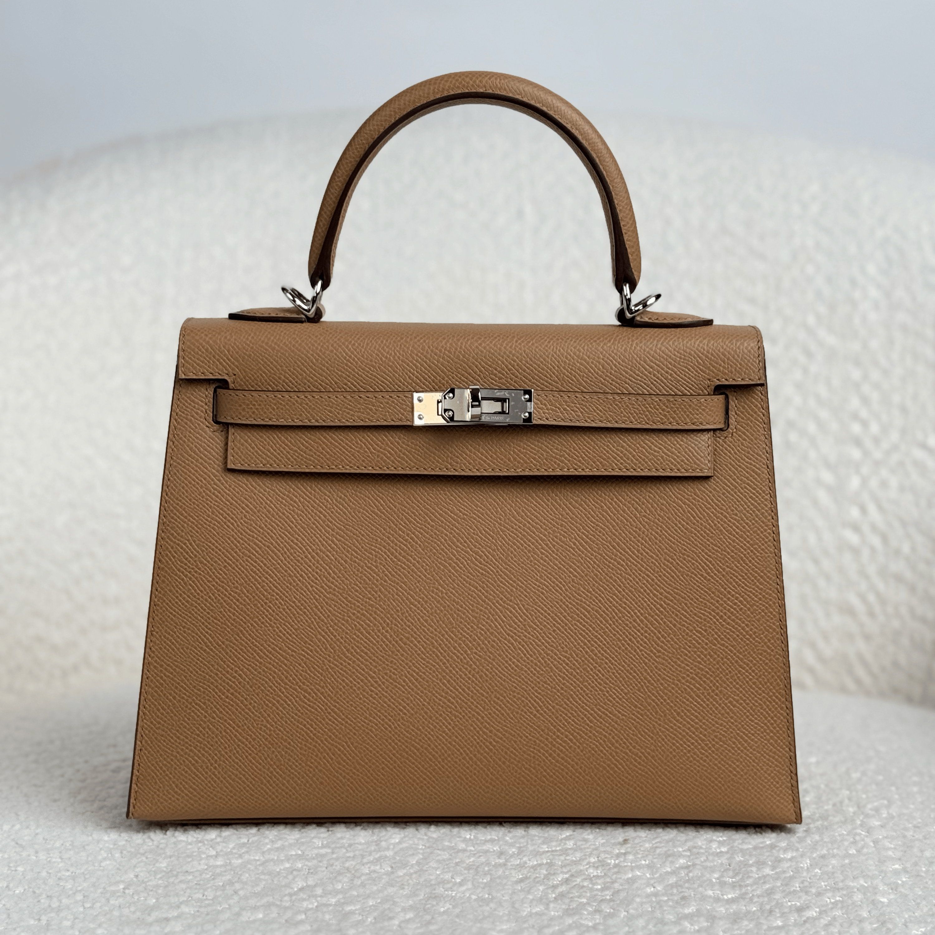 Hermès Biscuit Kelly Sellier 25 Epsom Palladium Hardware
