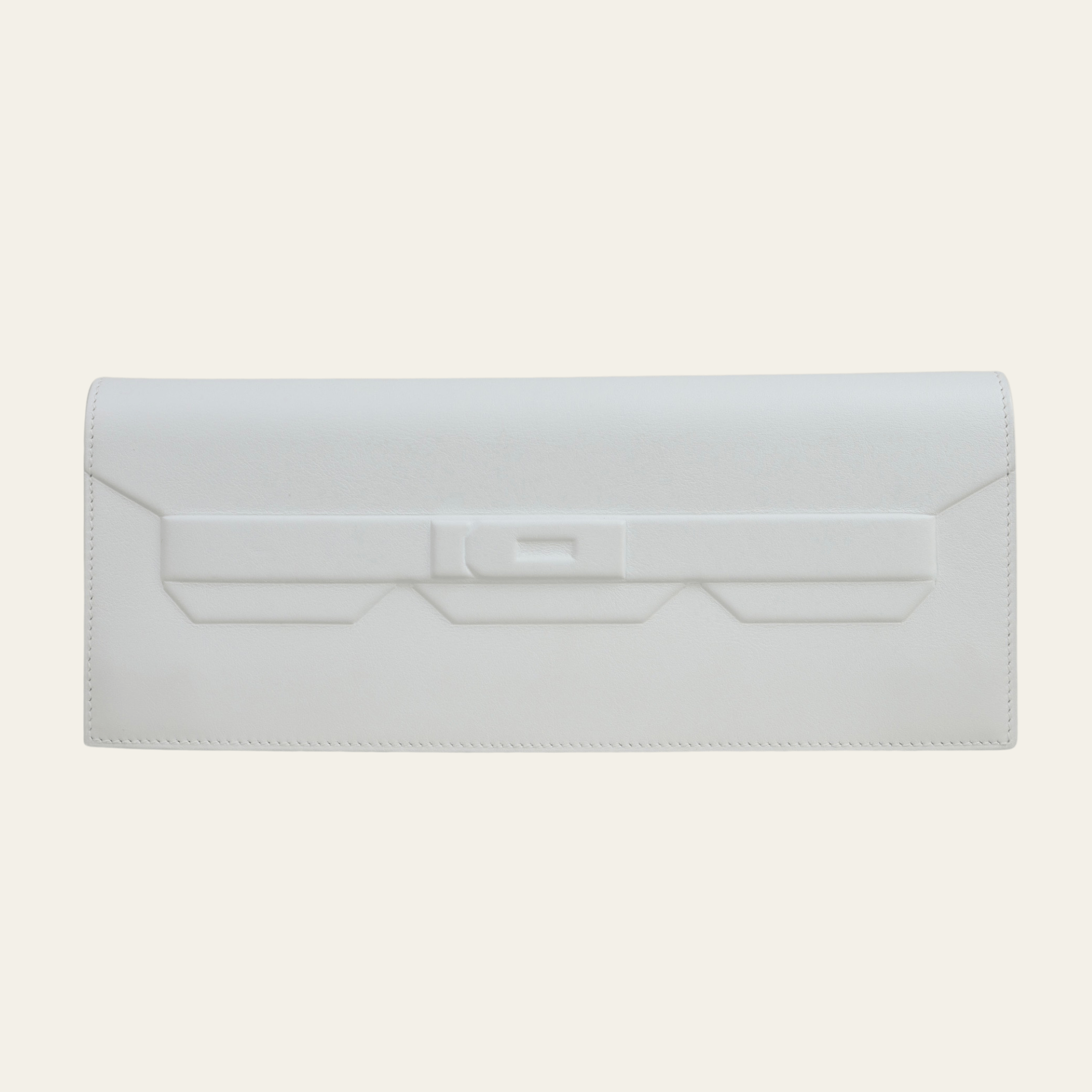 Hermès Blanc Shadow Birkin Clutch Swift