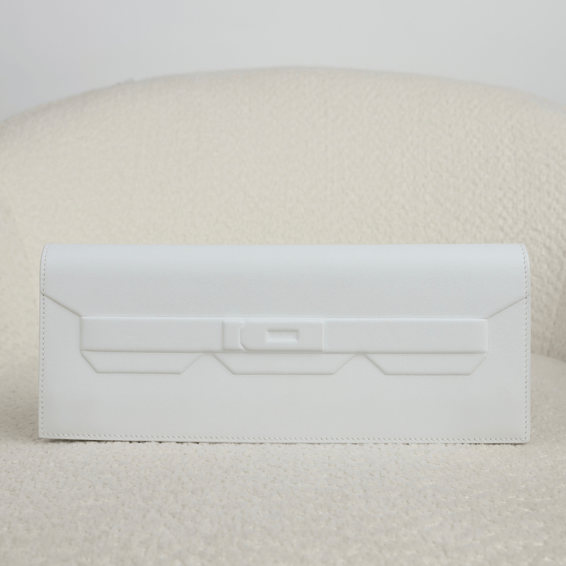 Hermès Blanc Shadow Birkin Clutch Swift