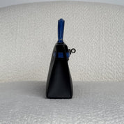 Hermès Bleu De Minu and Bleu Electrique Mini Kelly Sellier 20 Madame Touch Alligator Mississippi Palladium Hardware