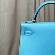 Hermès Bleu Du Nord Mini Kelly 20 Sellier Veau Madame Palladium Hardware