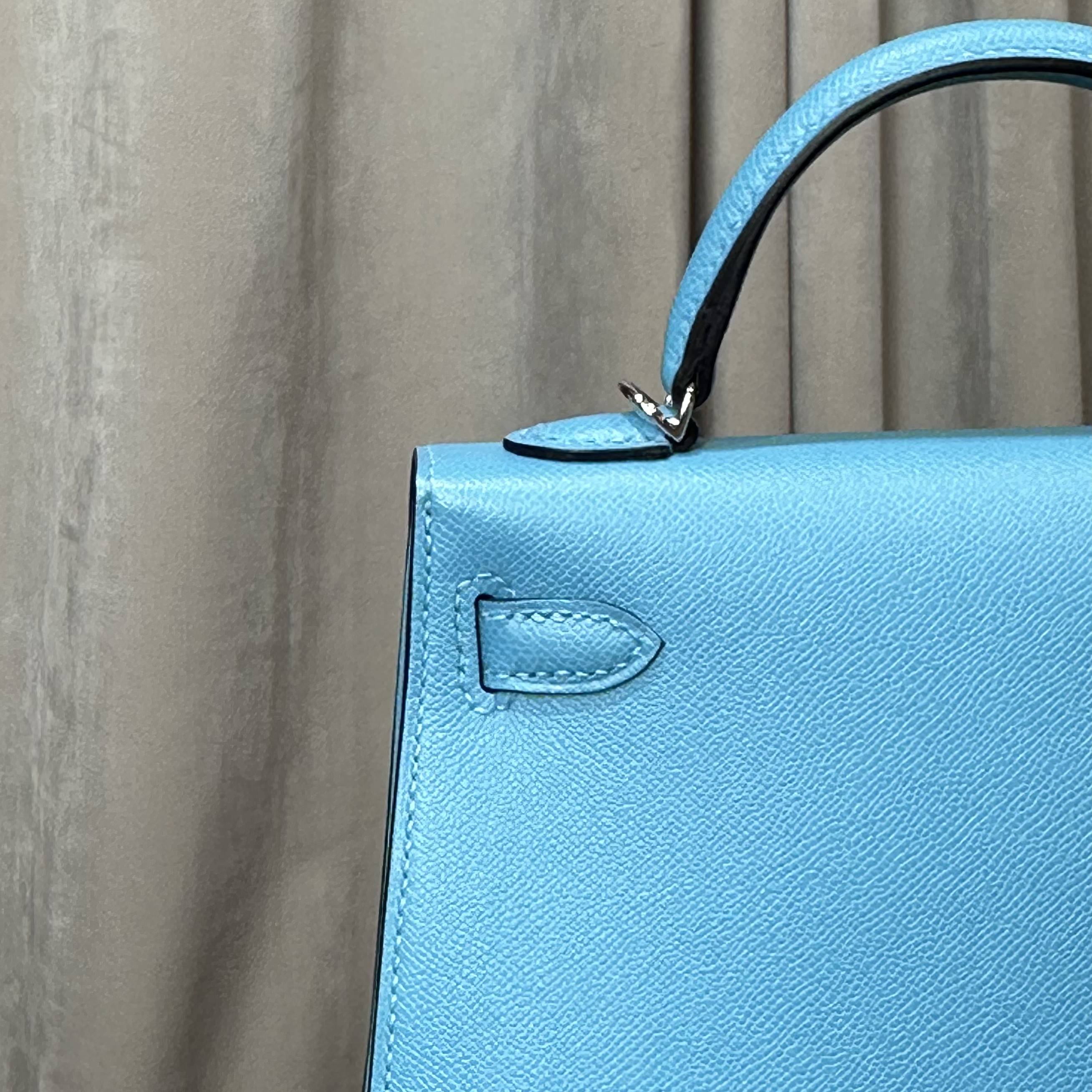 Hermès Bleu Du Nord Mini Kelly 20 Sellier Veau Madame Palladium Hardware