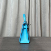 Hermès Bleu Du Nord Mini Kelly 20 Sellier Veau Madame Palladium Hardware