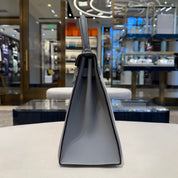 Hermès Bleu Glacier and Gris Pantin Kelly Sellier 28 Toile / Swift Palladium Hardware
